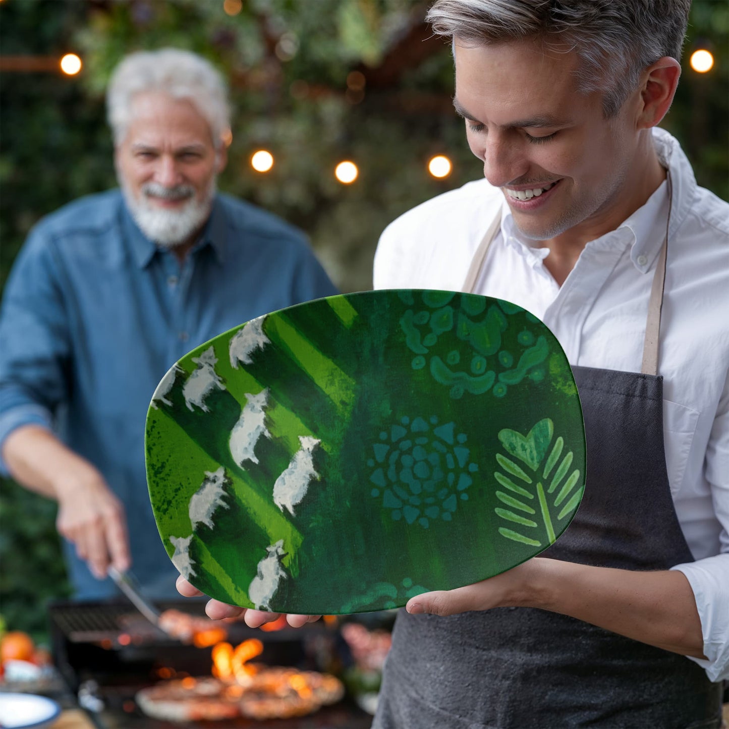 Goats In A Field 10"x14" Platter