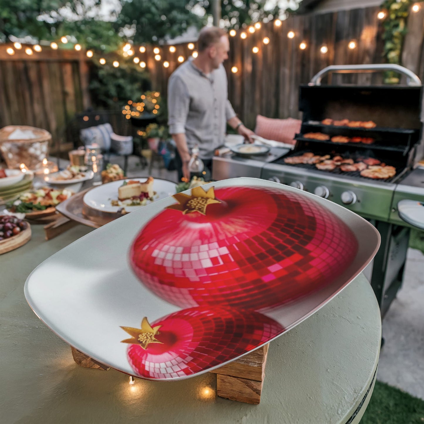 Disco Pomegranate 10"x14" Platter