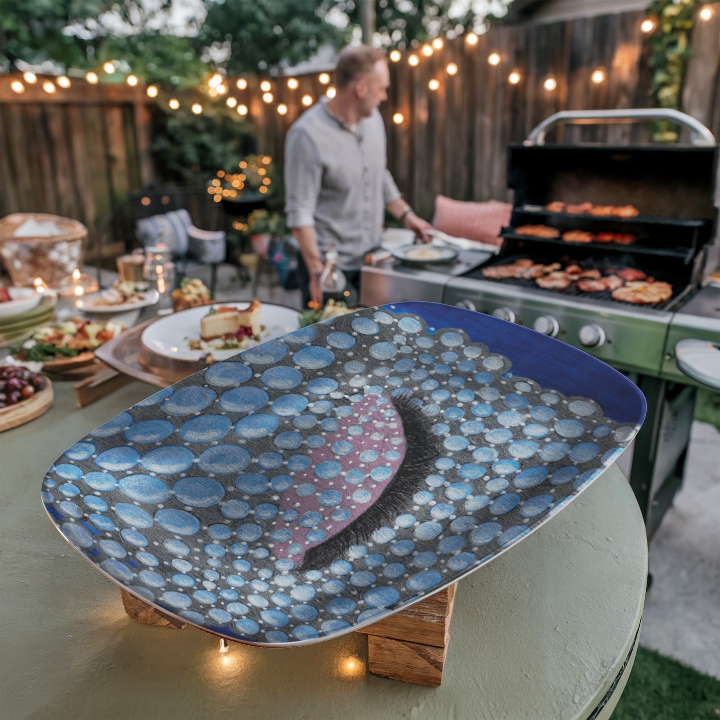 Pearls- The Cosmic Blue Collection 10"x14" Platter