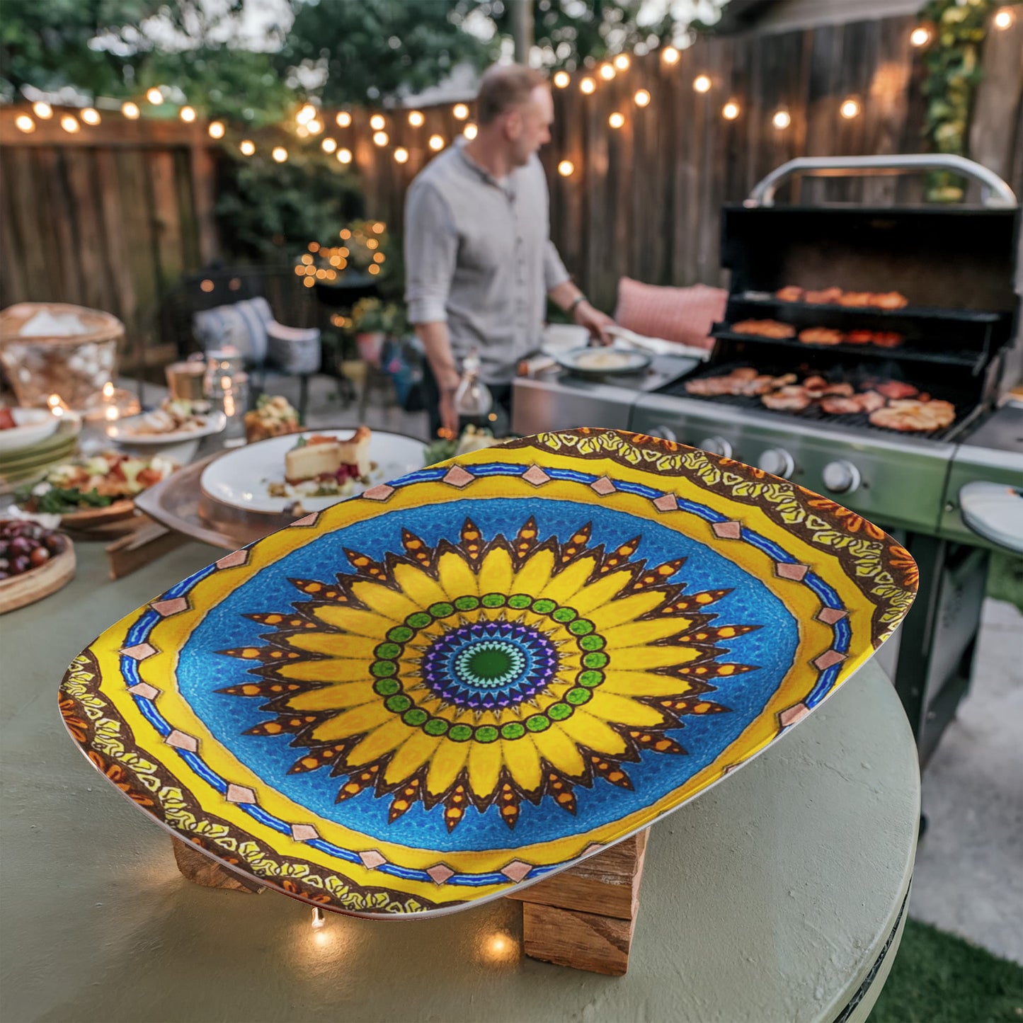 Joyful Mandala 10"x14" Platter