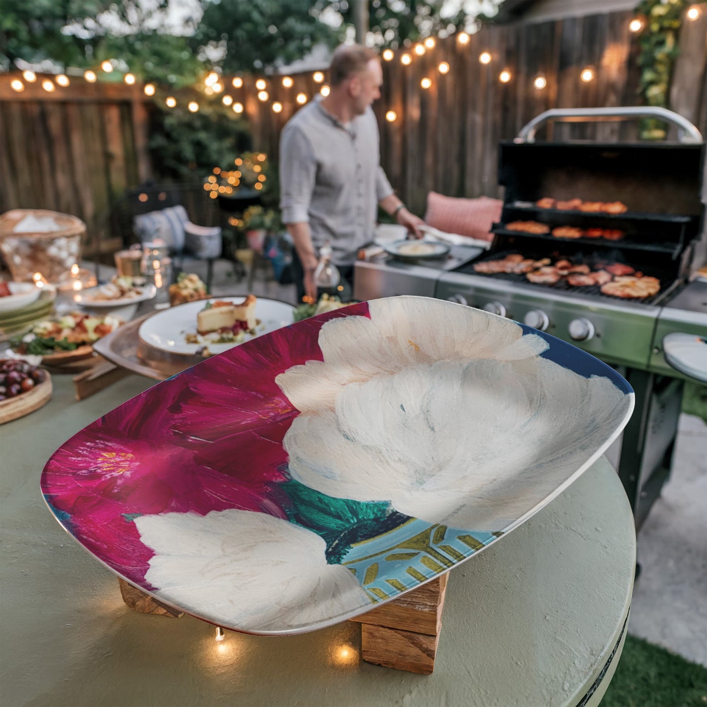Peonies 10"x14" Platter