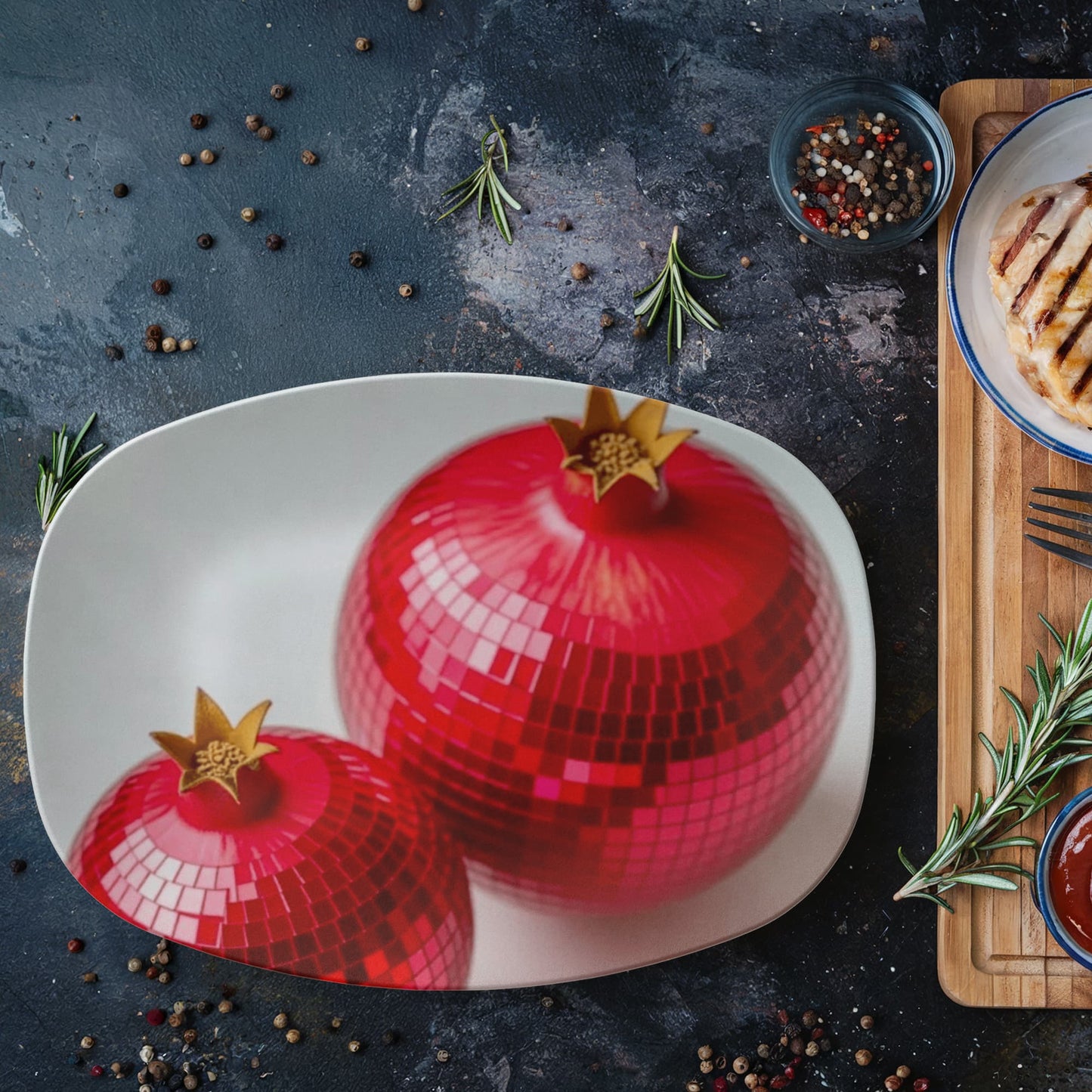 Disco Pomegranate 10"x14" Platter