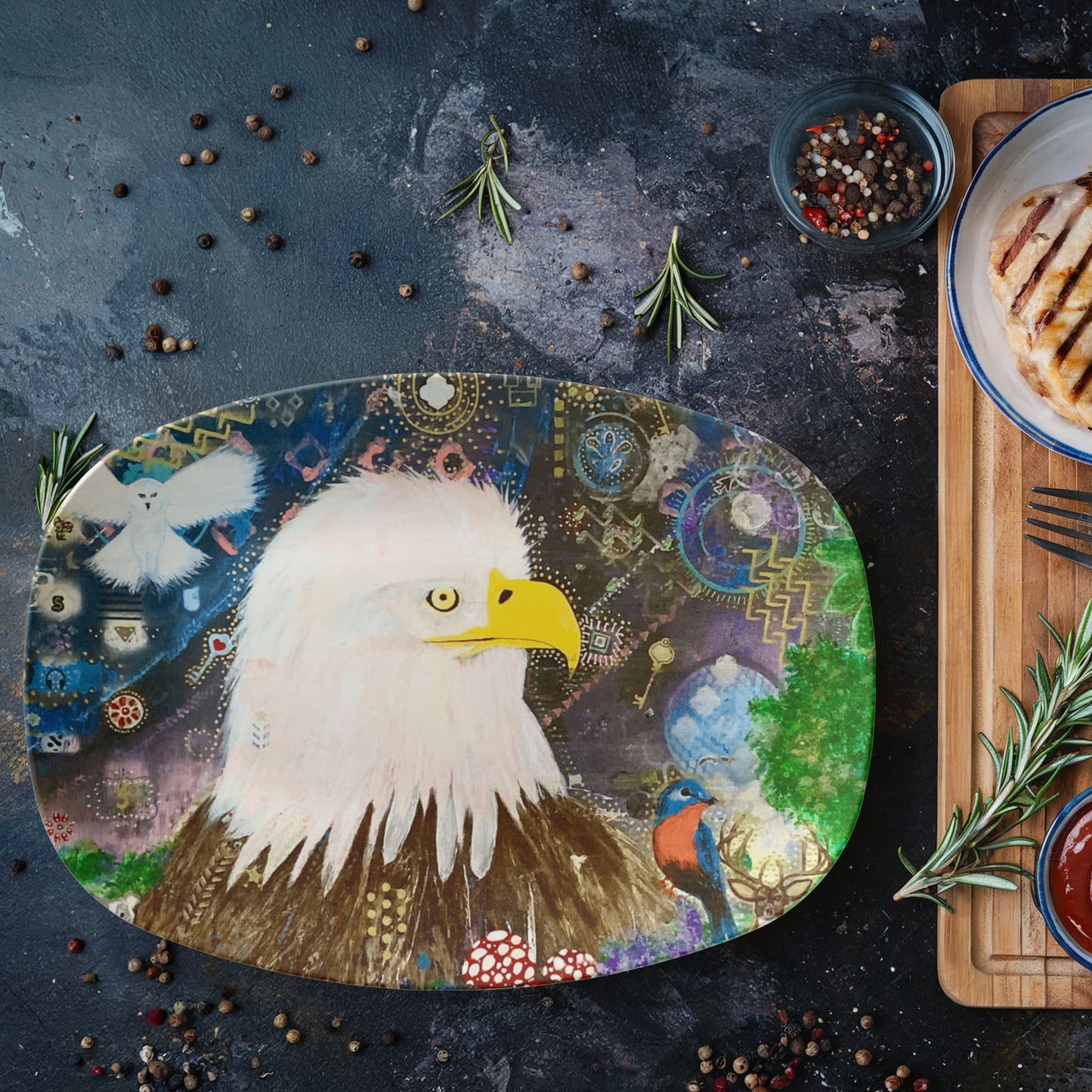 Mystic Eagle & Friends 10"x14" Platter