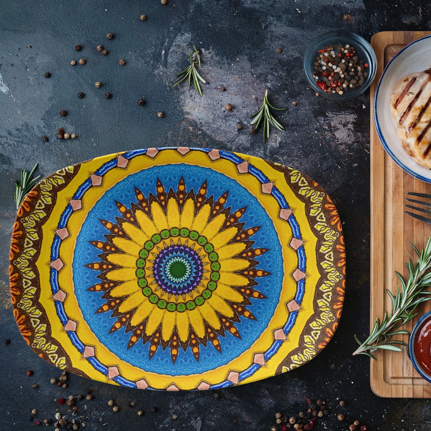 Joyful Mandala 10"x14" Platter