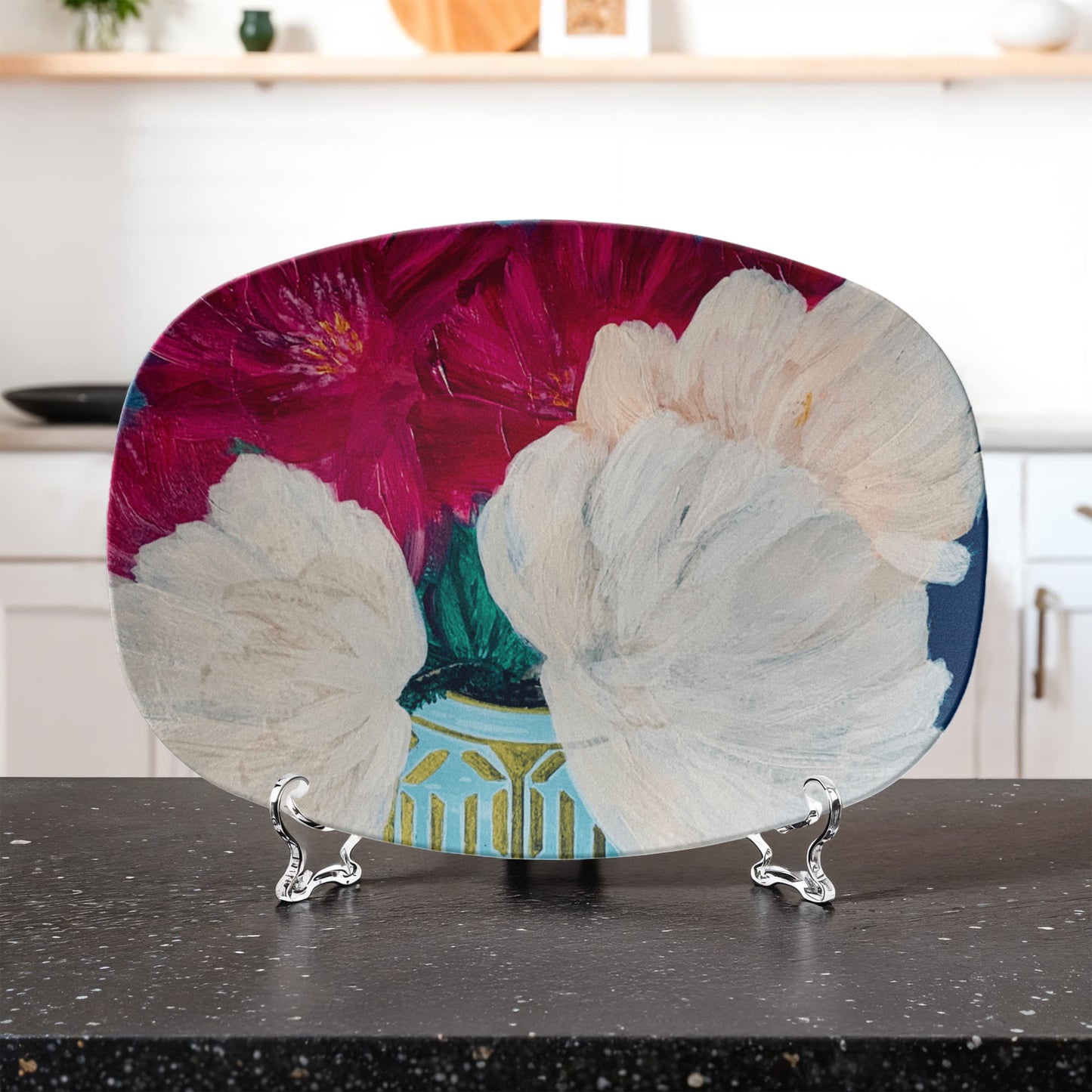 Peonies 10"x14" Platter