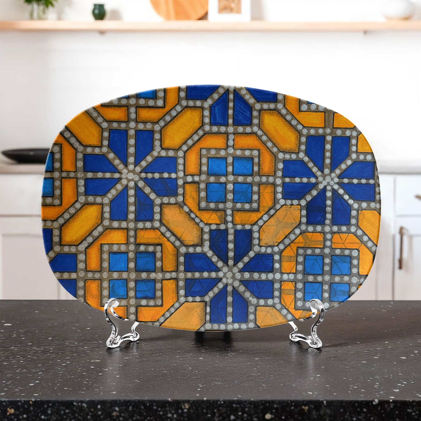 Mosaic Doodle 10"x14" Platter