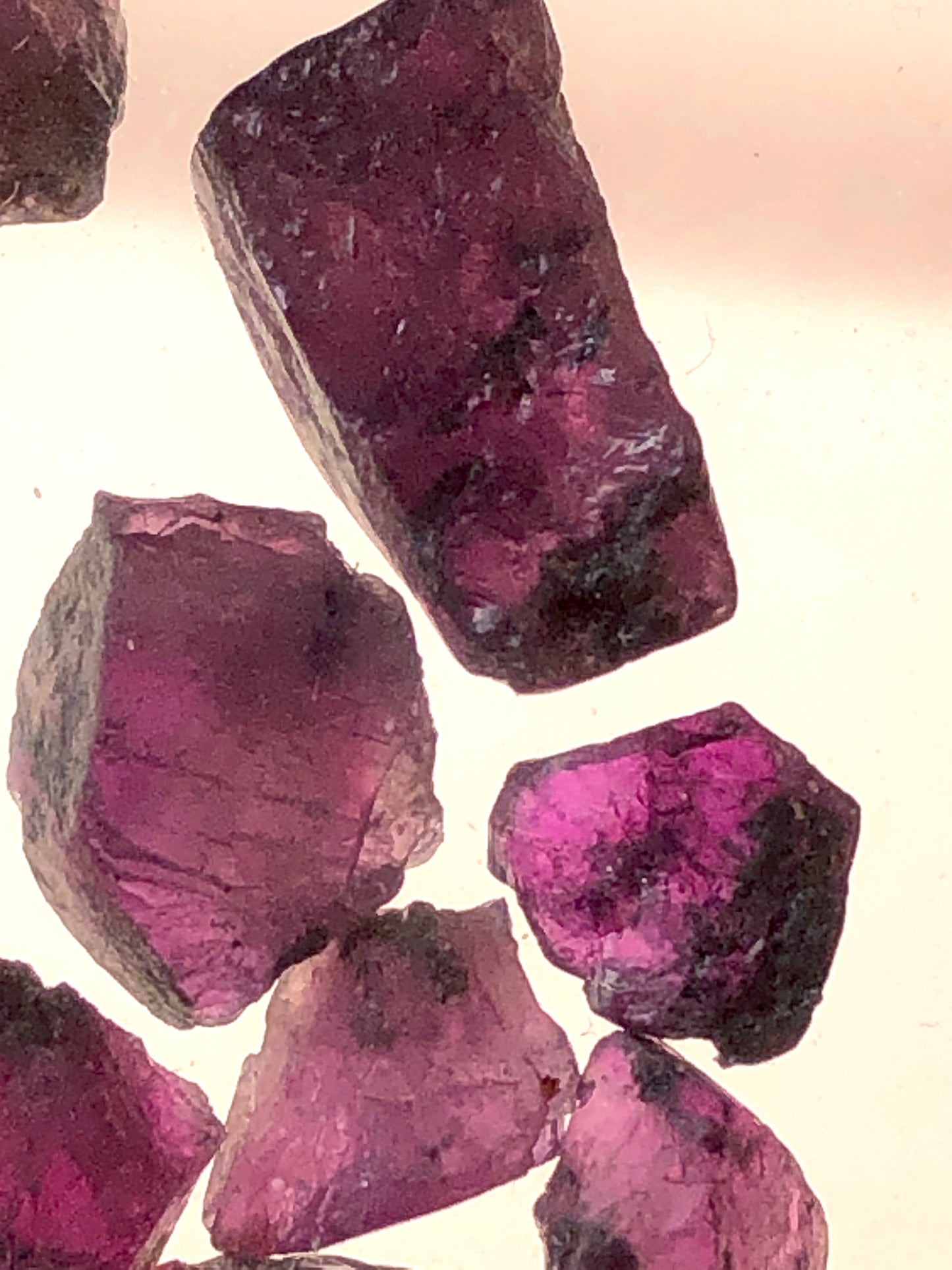 36.8 Carats Natural Uncut Purplish Pink Sapphire Crystals