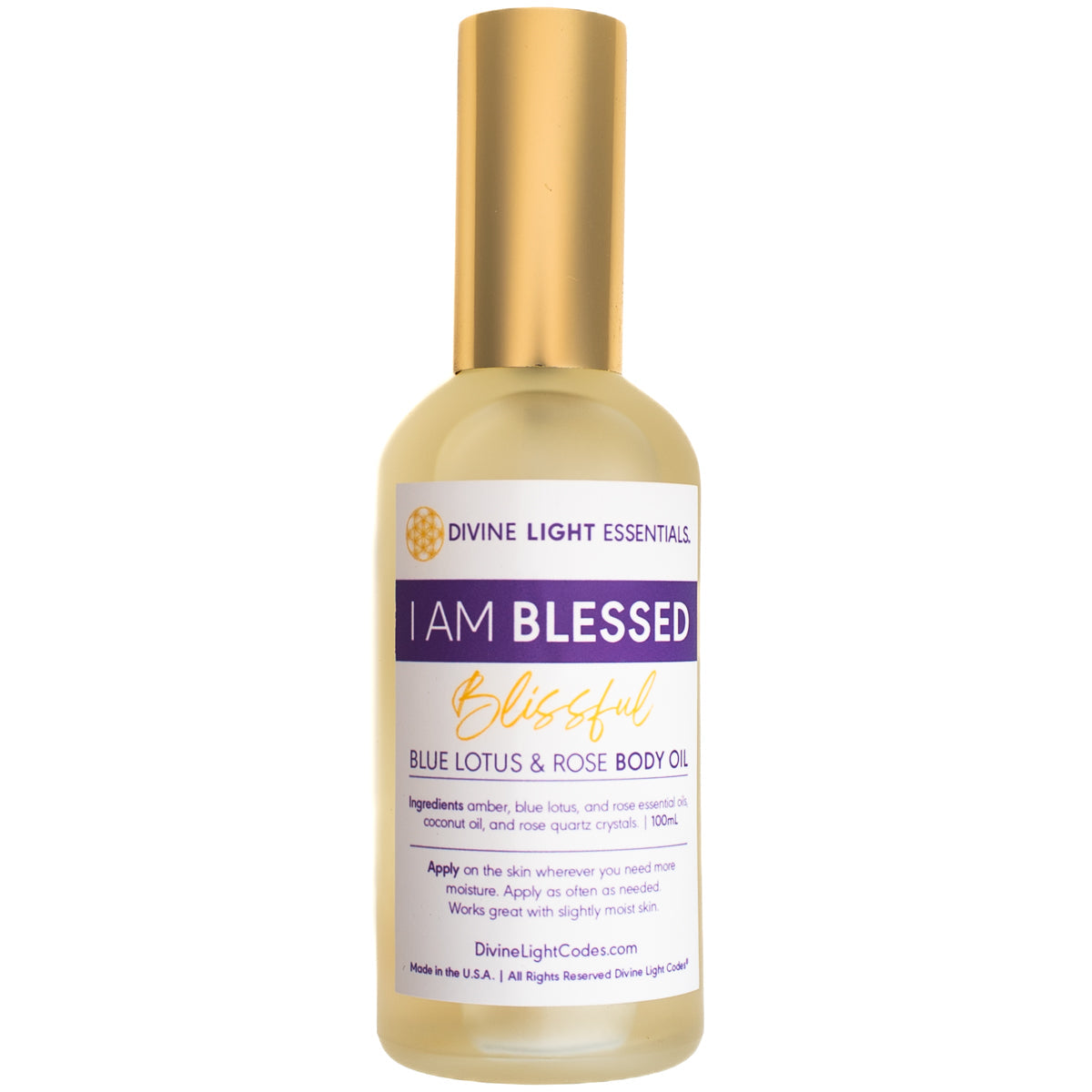 I Am Blessed Blissful Body Oil – Amber, Blue Lotus & Rose Essential Oils - 100 ml