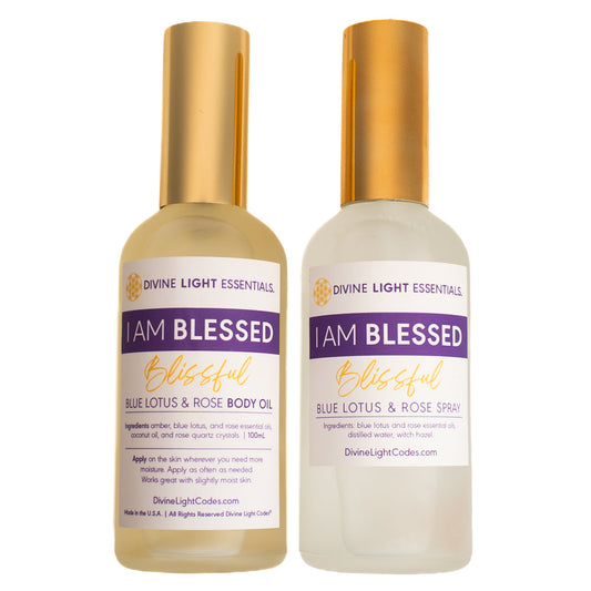 I Am Blessed Blissful Spray & Body Oil - Made with Blue Lotus & Rose Essential Oils