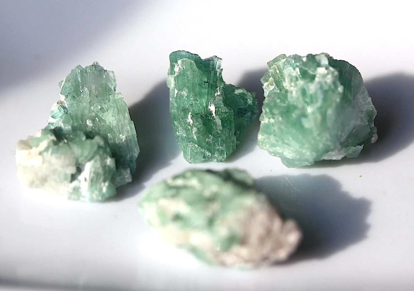 19.6 Gram – 4 Pieces Blue Tourmaline Crystal Thumbnail Specimens from Afghanistan