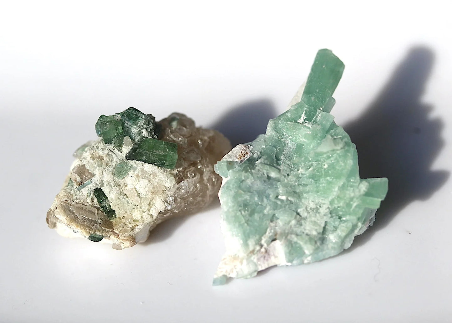 13 Gram – 2 Piece Green-Blue Tourmaline Mini Crystal Specimen from Afghanistan