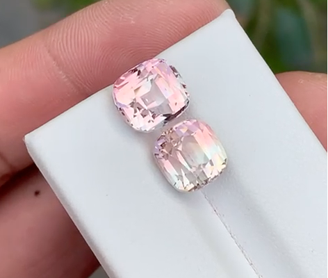 Pair of Pink Bi Color Tourmaline Loose Stones