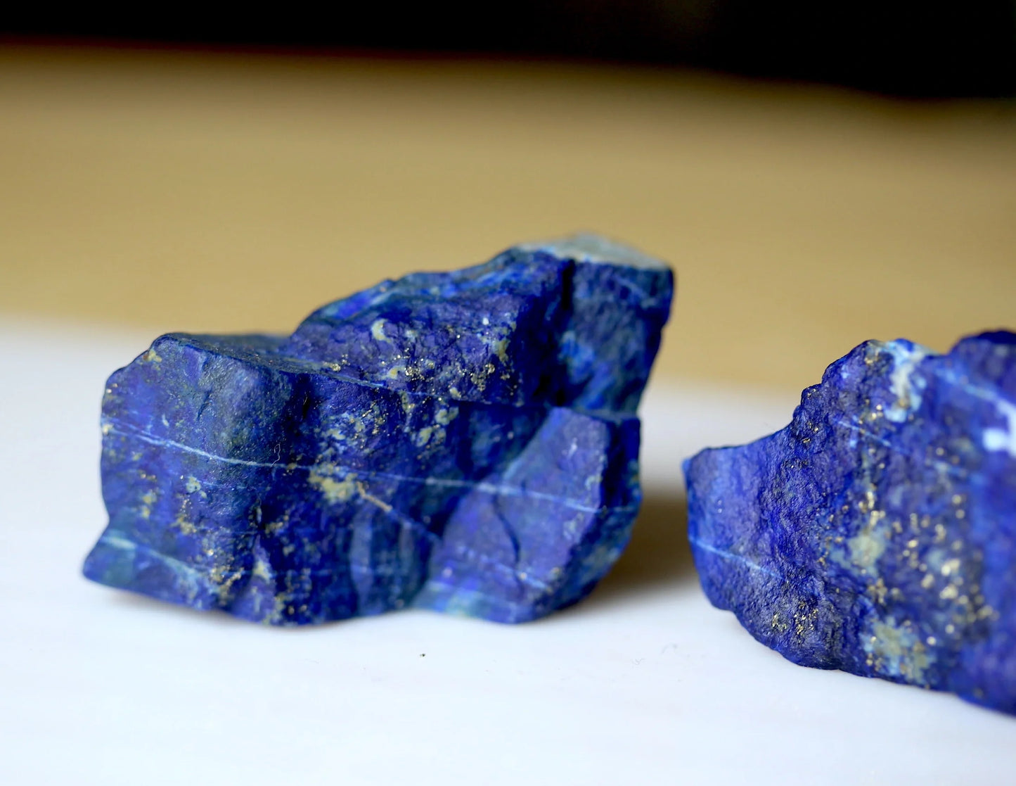 2 Pieces Rough Lapis Lazuli with Golden Pyrite