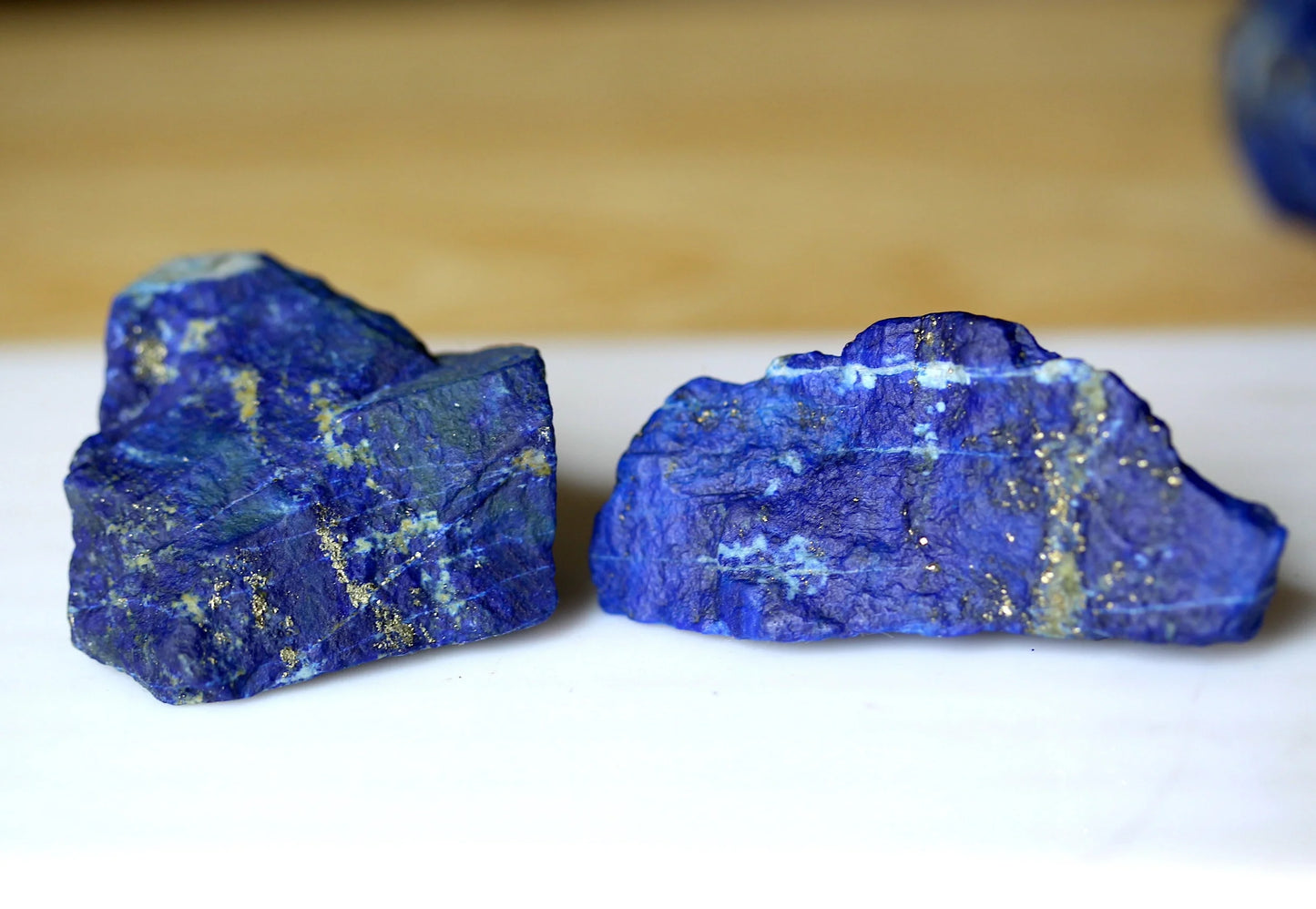 2 Pieces Rough Lapis Lazuli with Golden Pyrite