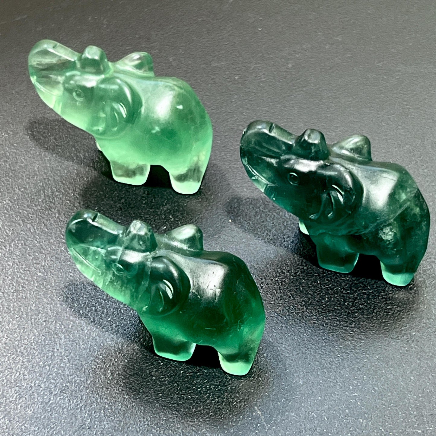 Small Elephant Green Fluorite Crystal Animal Carving Wholesale