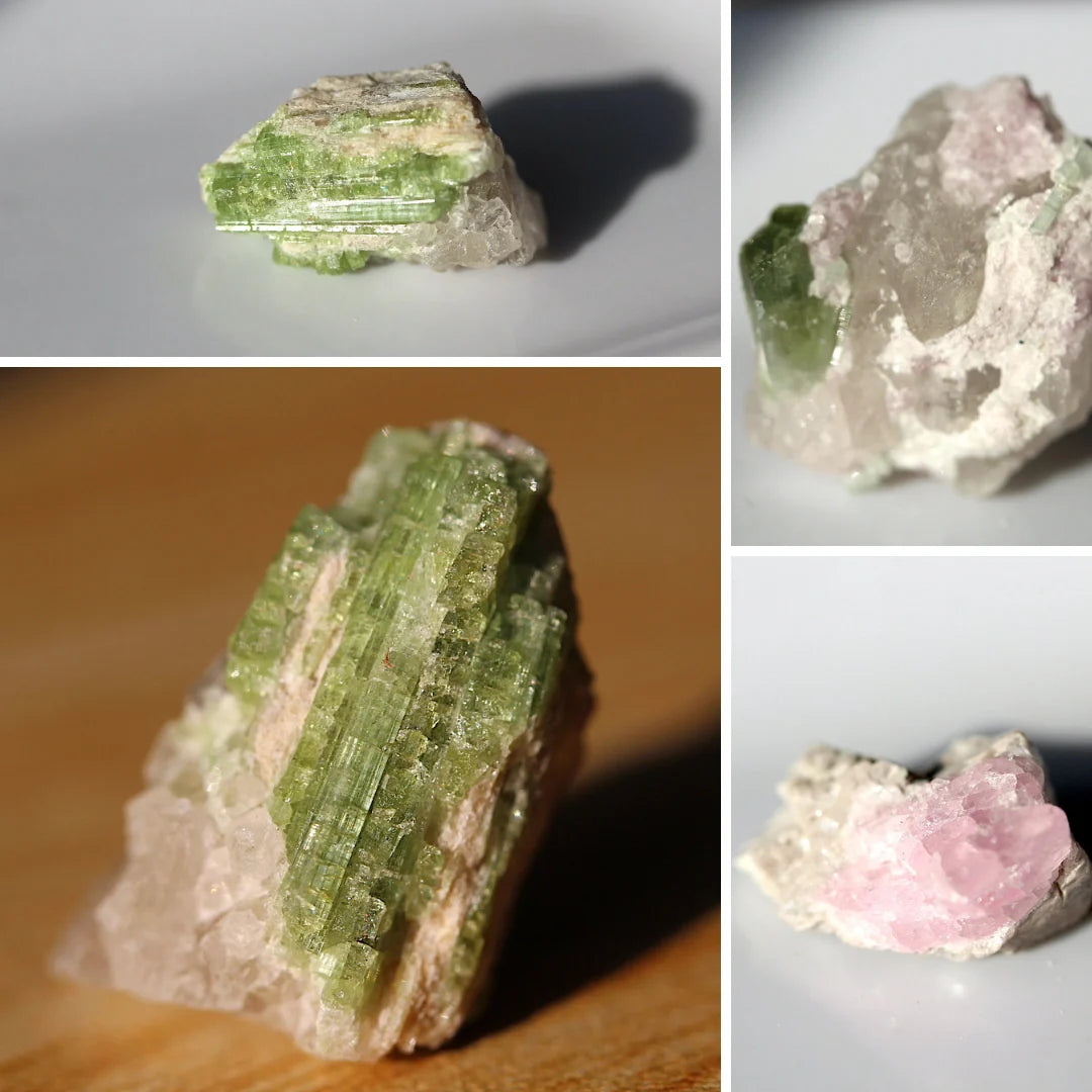 3 Pieces Miniature Tourmaline Mineral Specimens from Afghanistan