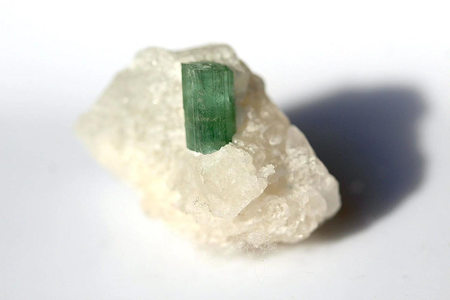 7.4 Gram Green Tourmaline Crystal on Feldspar – Afghanistan