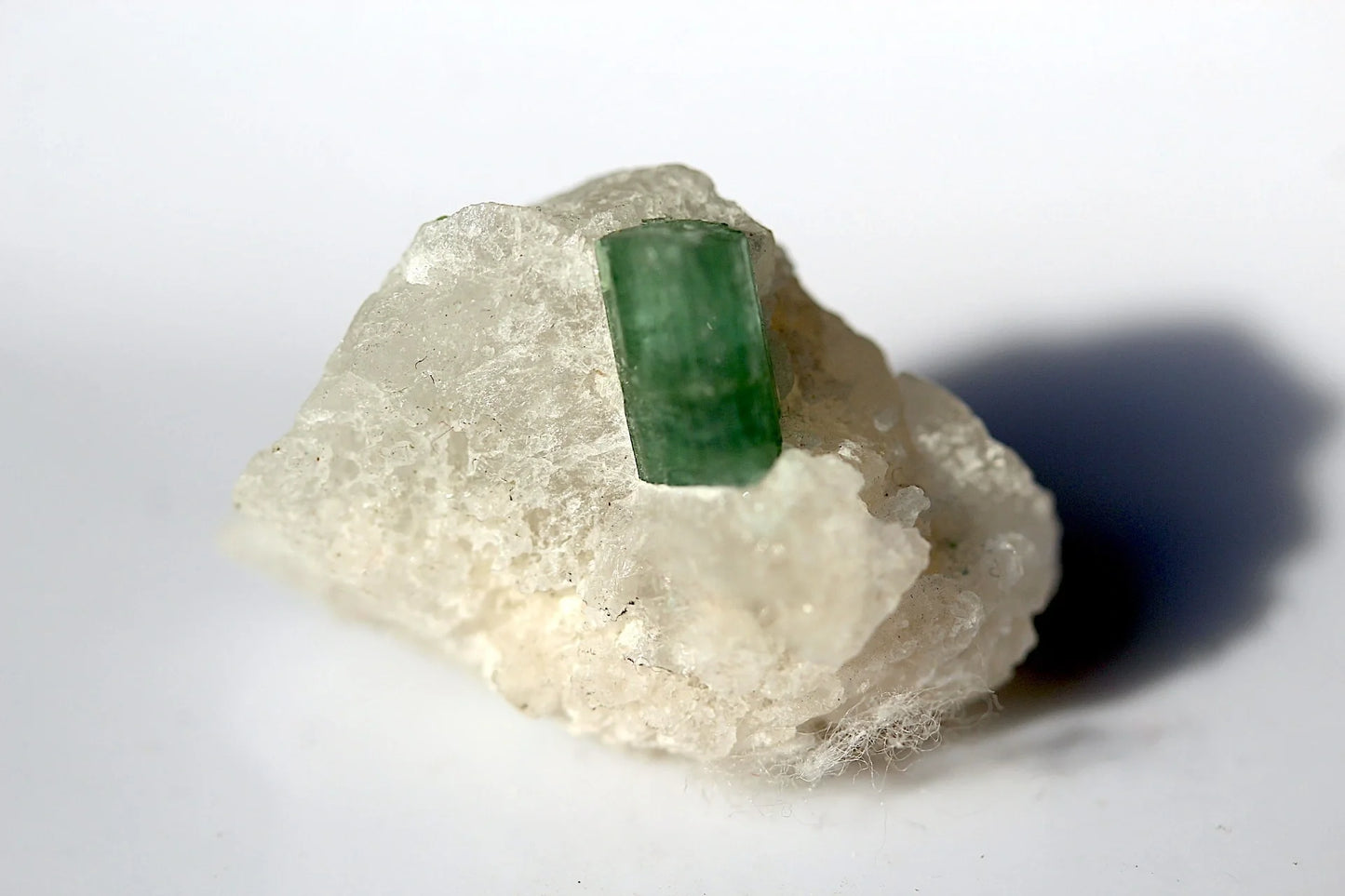 7.4 Gram Green Tourmaline Crystal on Feldspar – Afghanistan