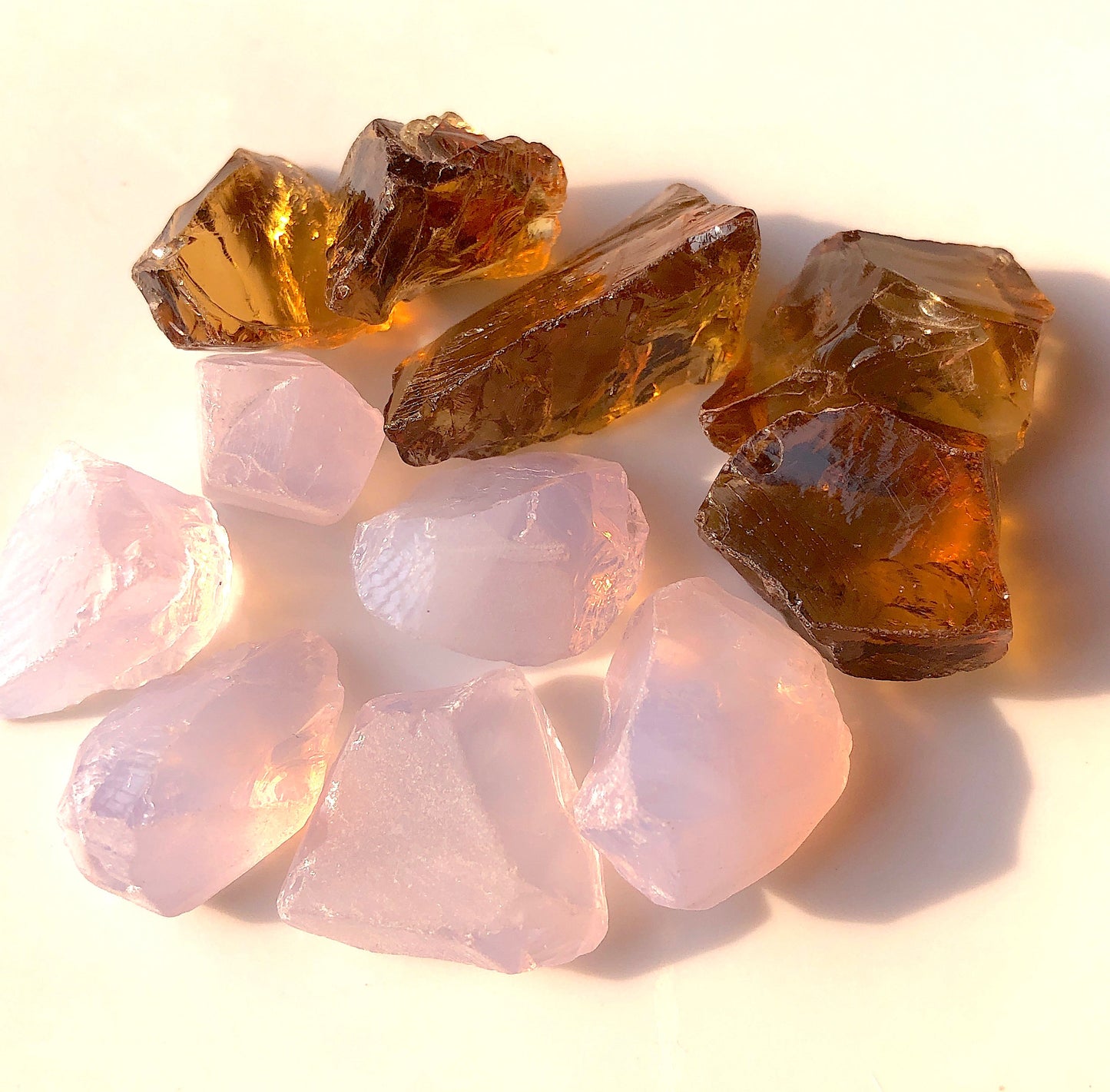 143 Carats Lavendar Quartz / Citrine Beginner Faceting Rough Gems Box