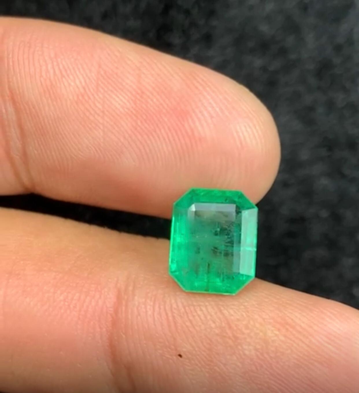 3.20 Carat Emerald Cut Green Loose Emerald Gem