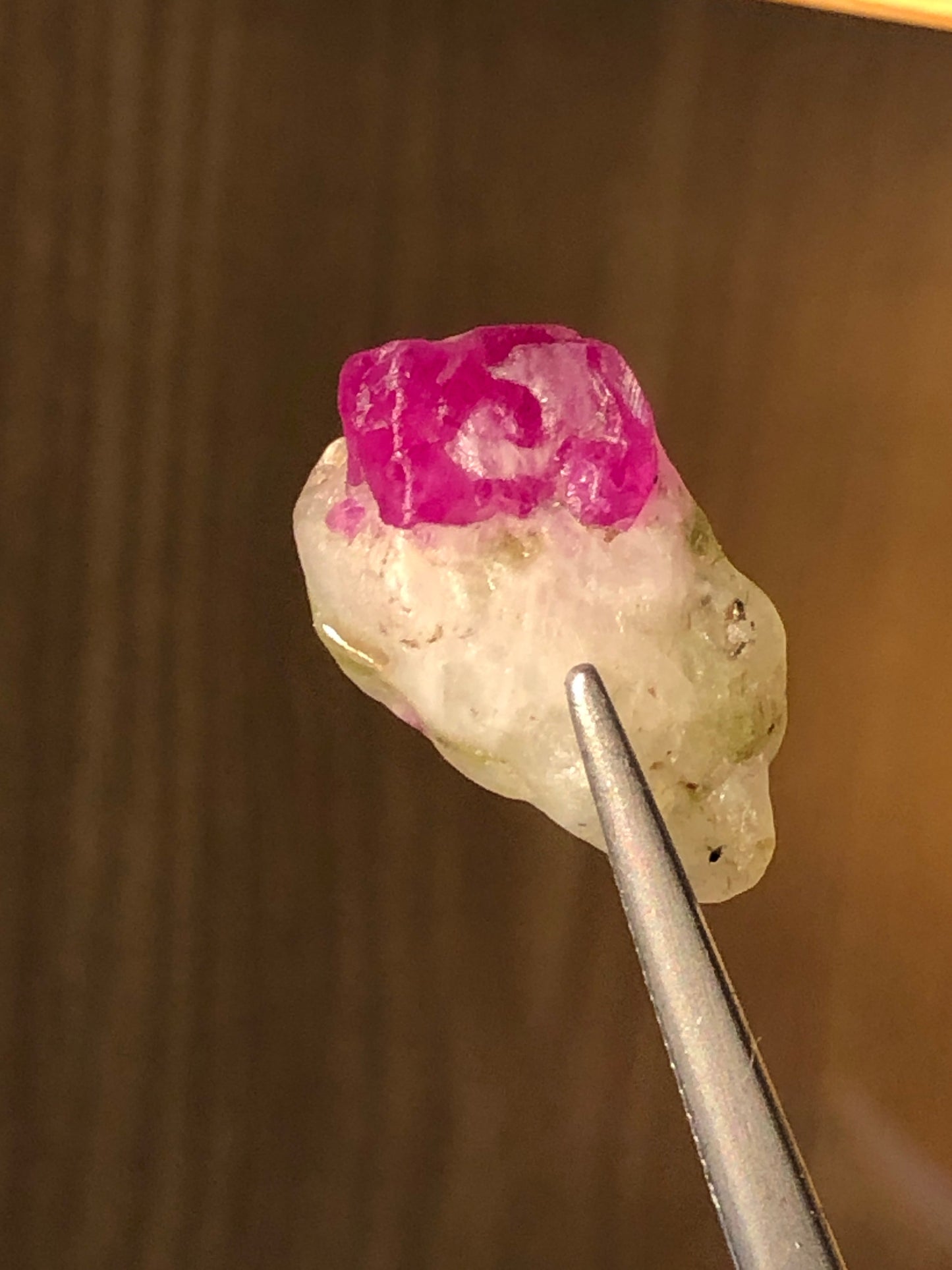 13 Carats Afghan Ruby Crystal on Calcite - Afghanistan