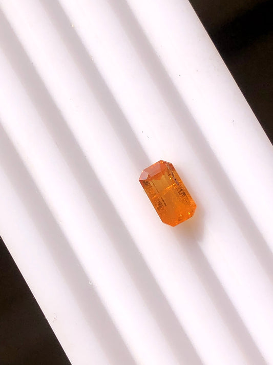 0.98 Carat Rare Clinohumite Loose Colored Stone  -Orange- Emerald Cut