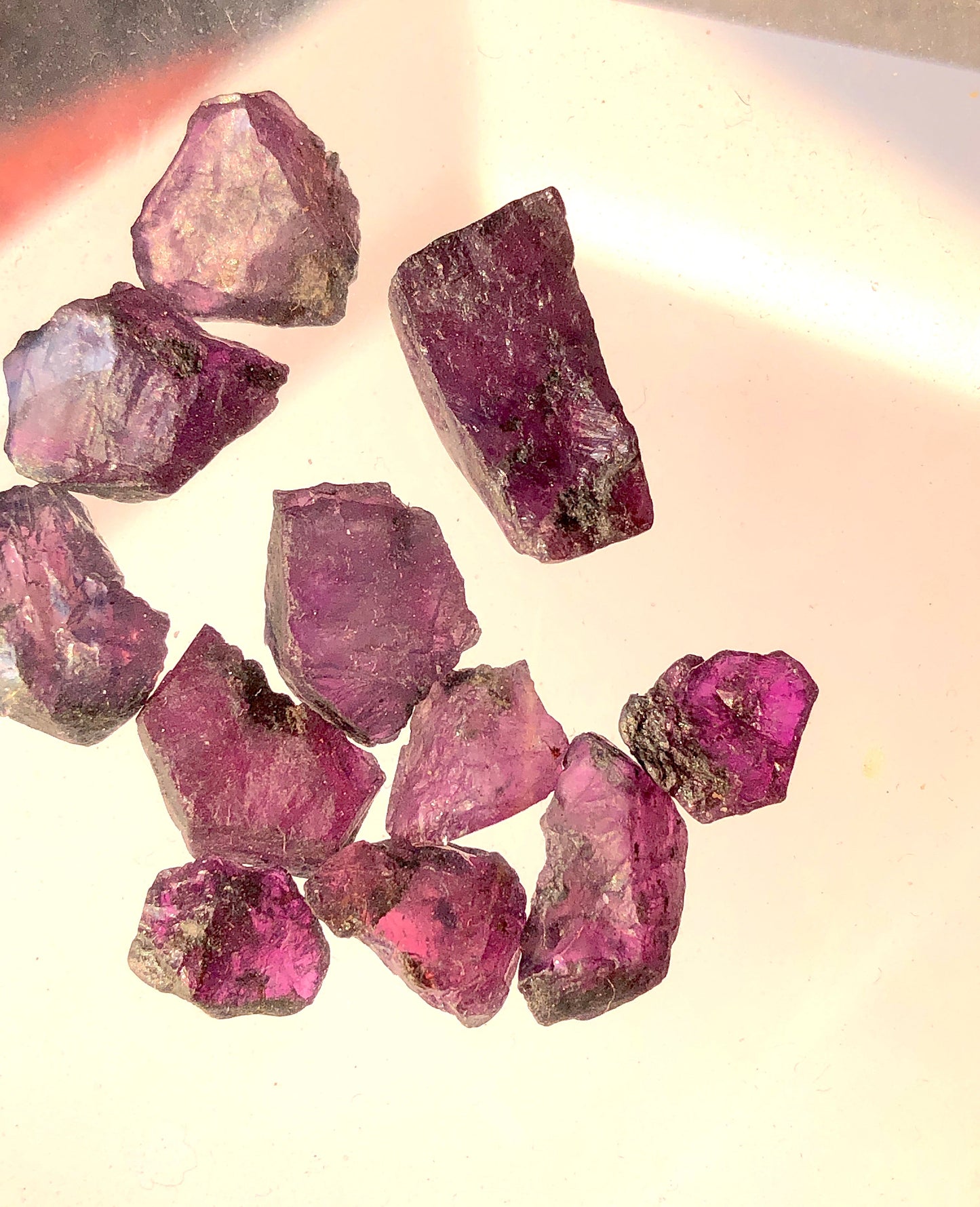 36.8 Carats Natural Uncut Purplish Pink Sapphire Crystals