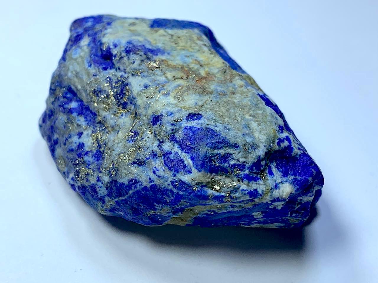 144 Gram Rough Lapis Lazuli Stone with Golden Pyrite 