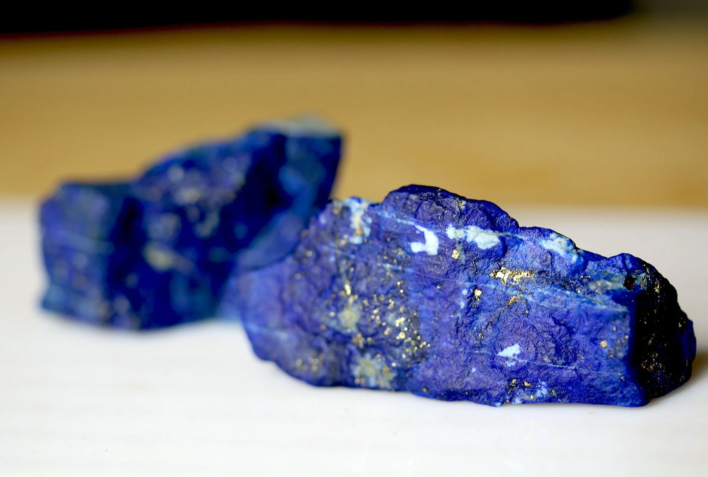 2 Pieces Rough Lapis Lazuli with Golden Pyrite