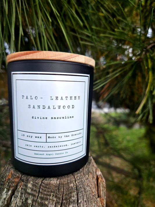 Palo Santo, Sandalwood, Leather Soy Candle