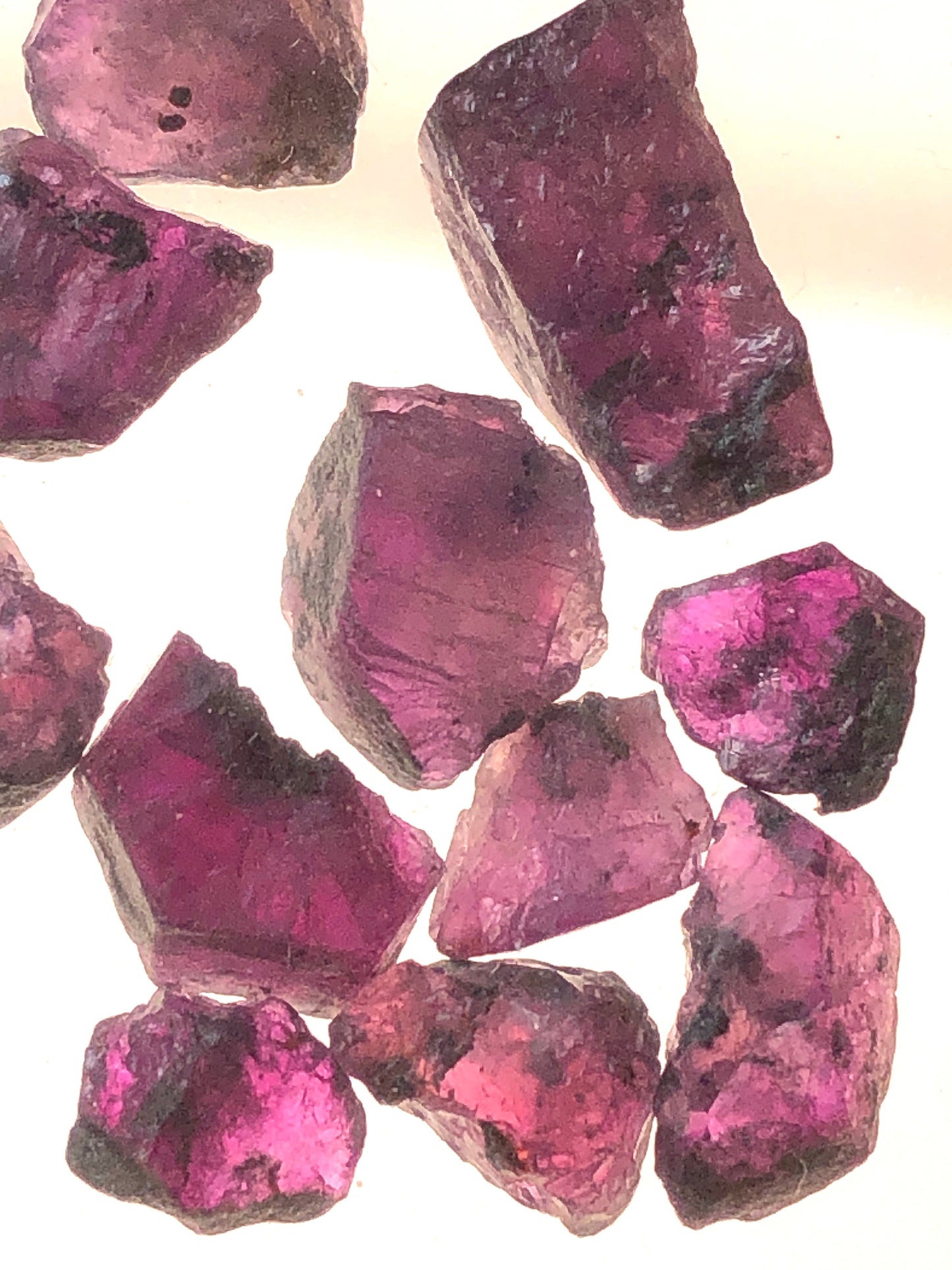 36.8 Carats Natural Uncut Purplish Pink Sapphire Crystals
