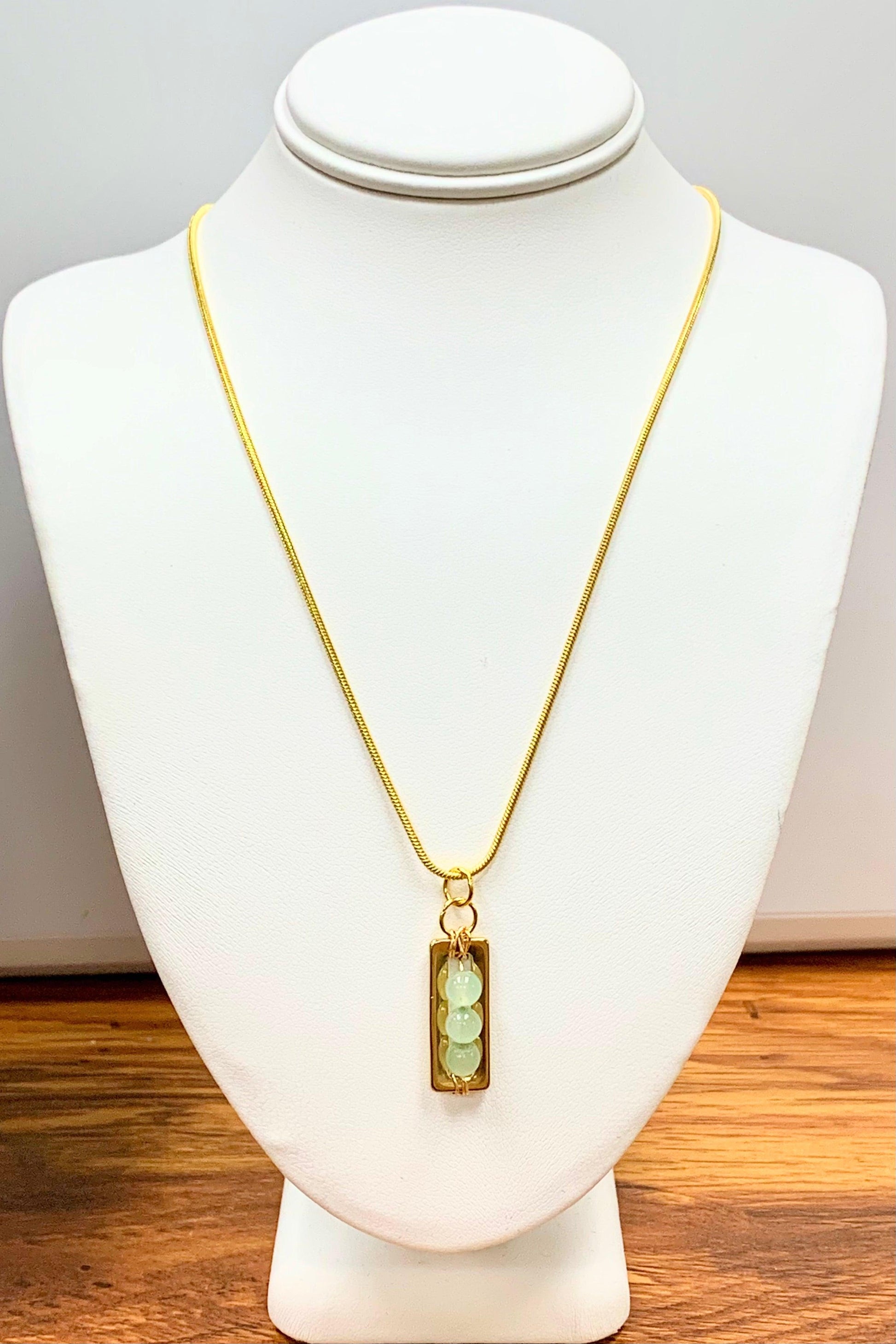 Ida Handmade Dainty Light Green Jade Pendant Necklace - Born Mystics