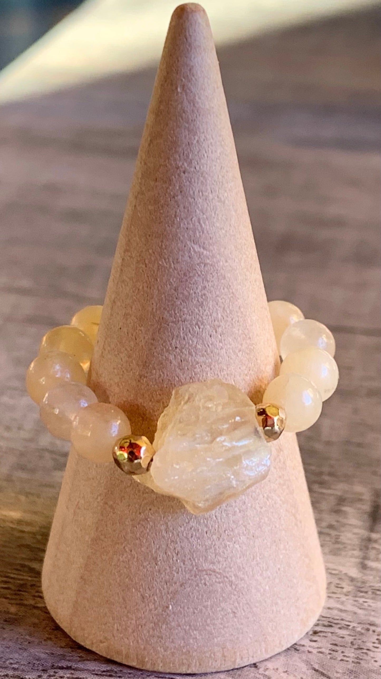 Soleil Citrine Beaded Expandable (Stretchy) Ring