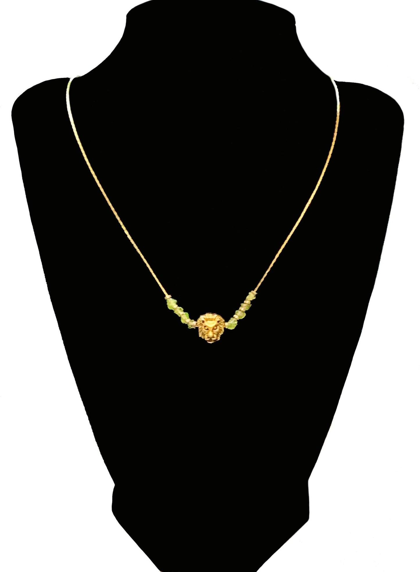 Ari Handmade Peridot and Lion Pendant Necklace - Born Mystics