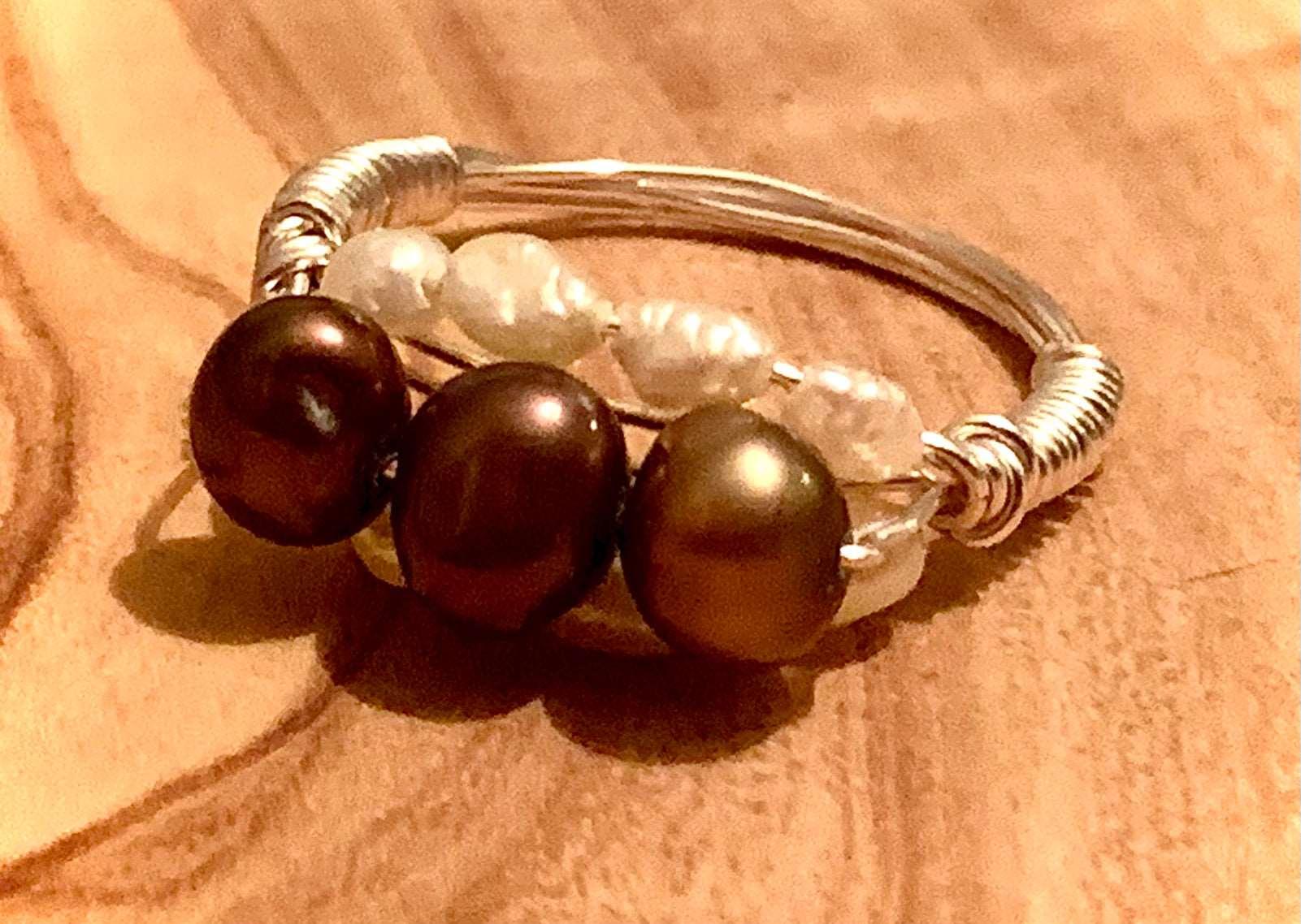 Chocolate N Rice Handmade Wire Wrapped Tahitian Chocolate Pearl