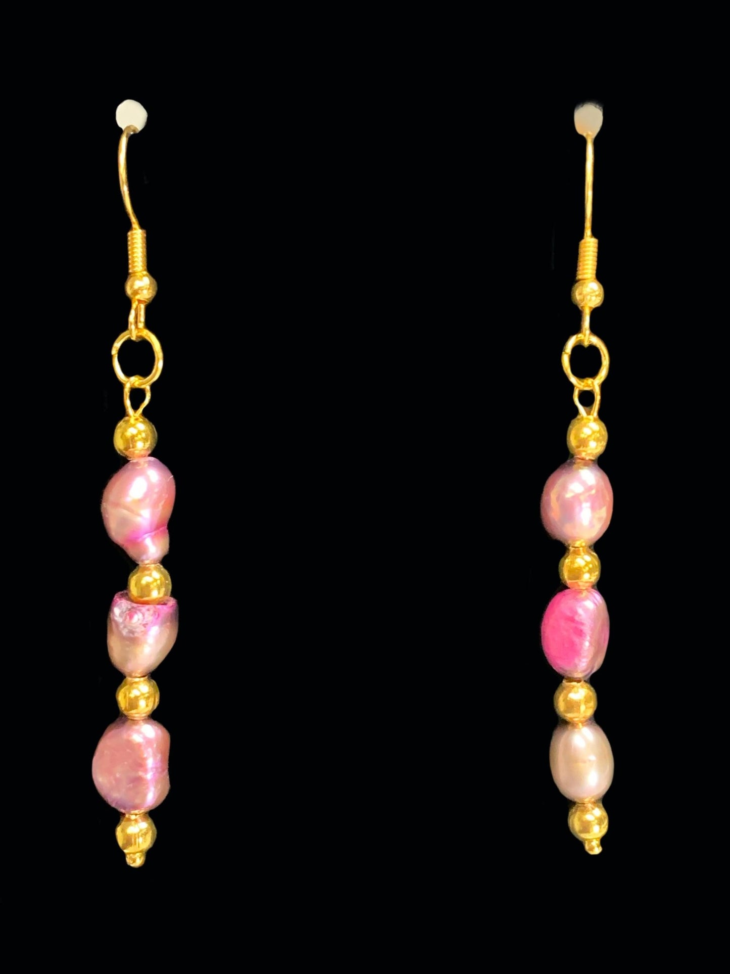 Handmade Orchid (Dyed) Cultured Pearl Dangle Earrings - Born Mystics