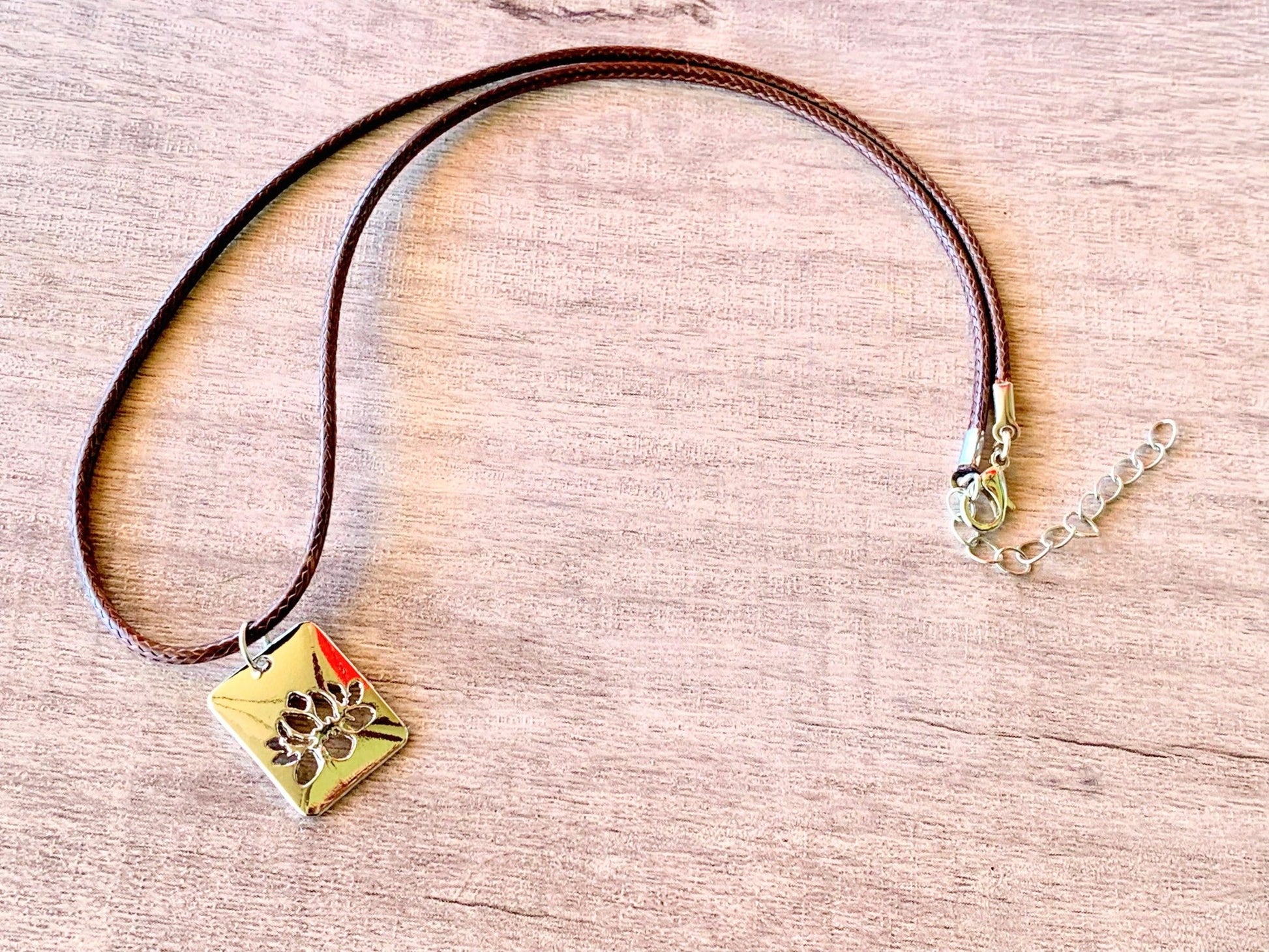 Lotus Flower Handmade Cord Necklace - Born Mystics