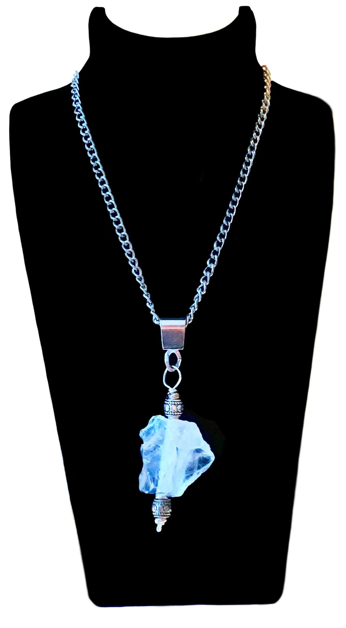 Michael Handmade Raw White Quartz Crystal Pendant Necklace - Born Mystics