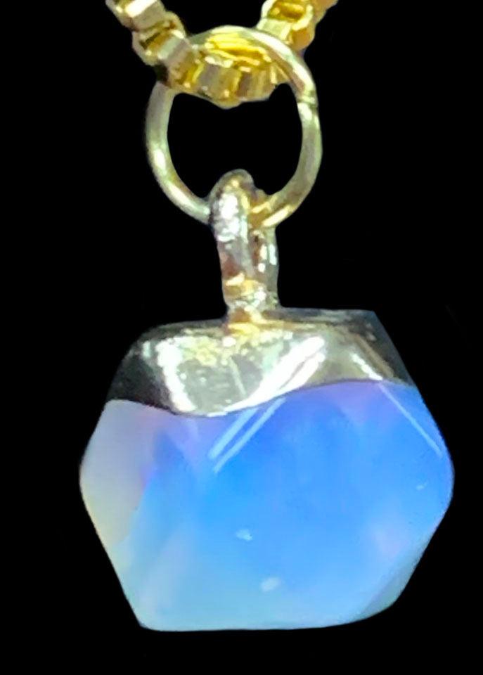 Nadia Handcrafted Genuine Opal Solitaire Gem Pendant Necklace - Born Mystics
