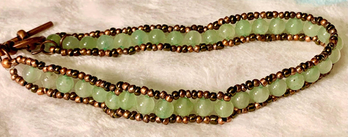 Nani Handmade Green Aventurine Beaded Bracelet/Anklet - Born Mystics