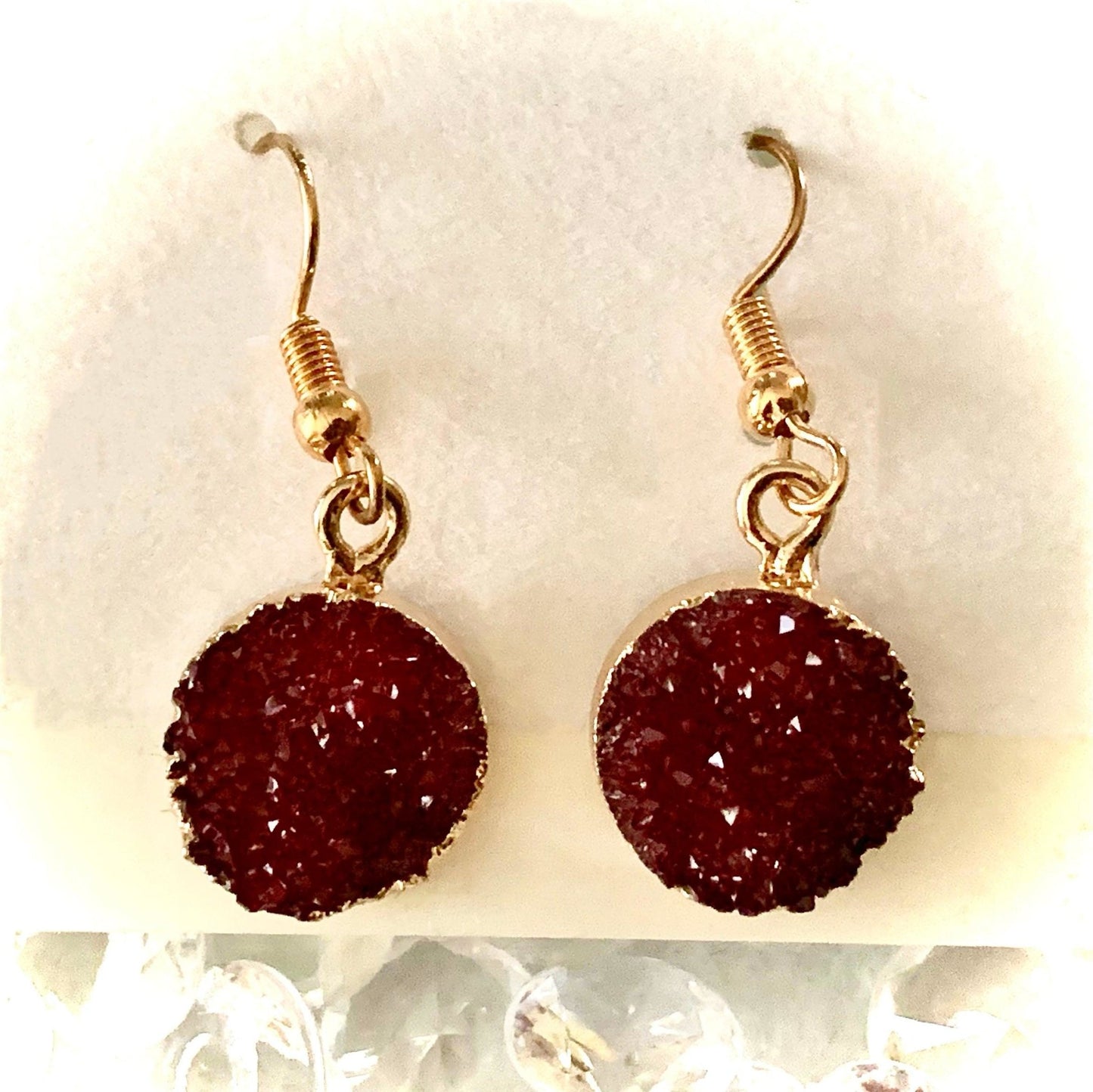 Red Druzy Earrings (Resin) - Born Mystics