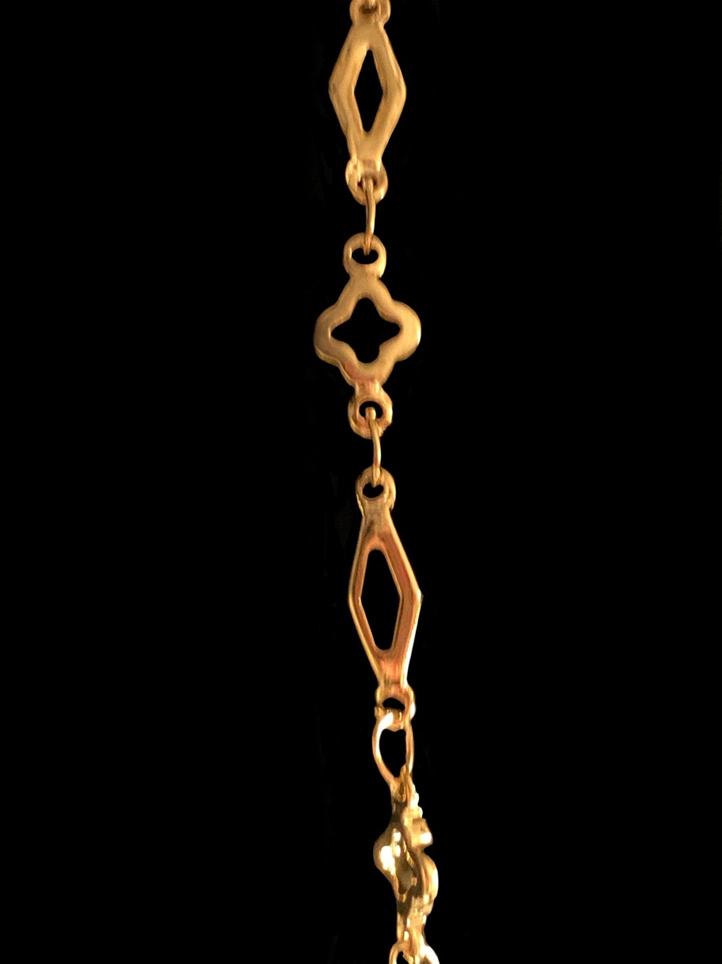 Sadiya- Handmade Genuine Amazonite Pendant on Gold Plated Moroccan Pattern Chain - Born Mystics