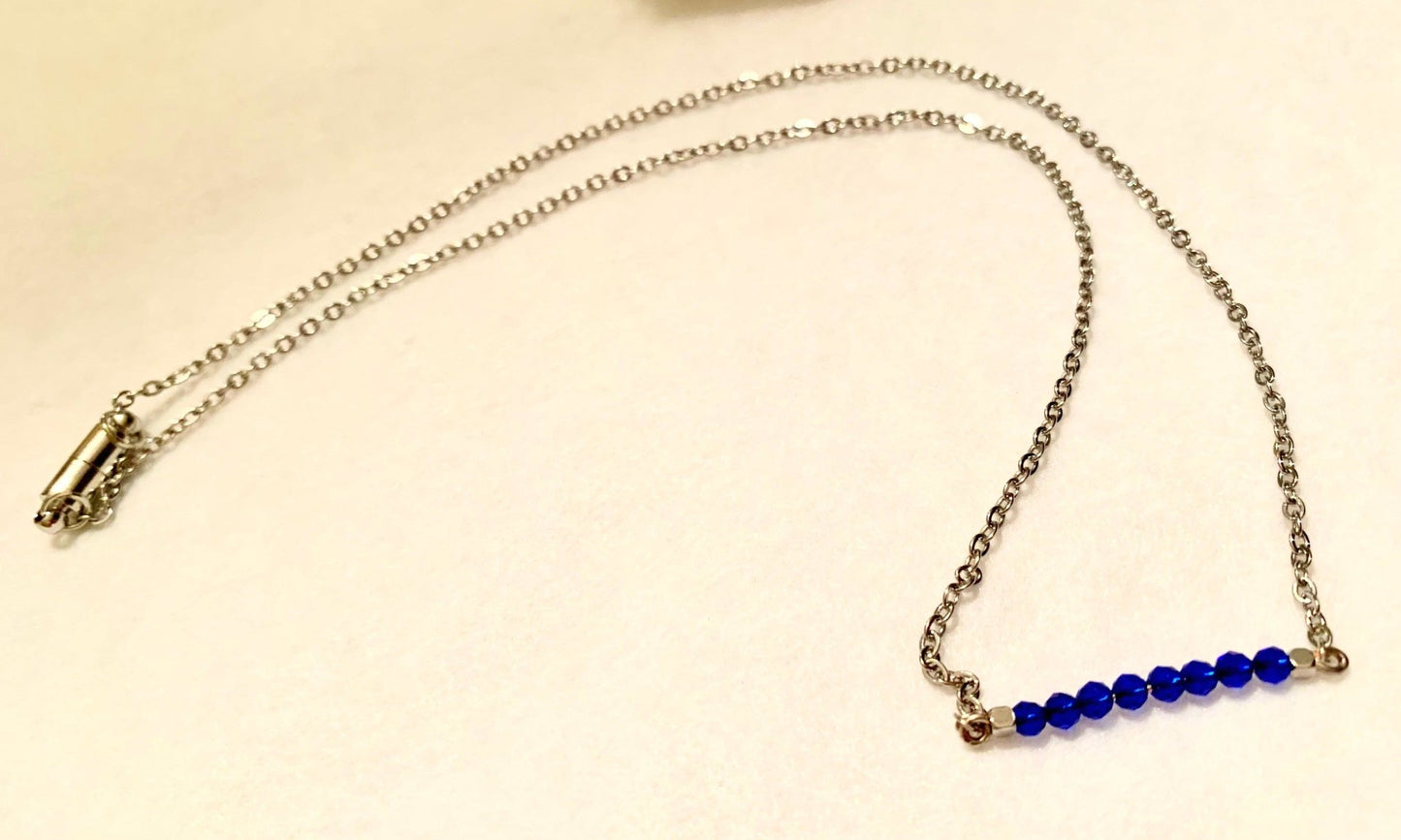 🔴SOLD🔴 Cleo Handmade Dainty Genuine Blue Sapphire Necklace (with Magnetic Clasp) - Born Mystics