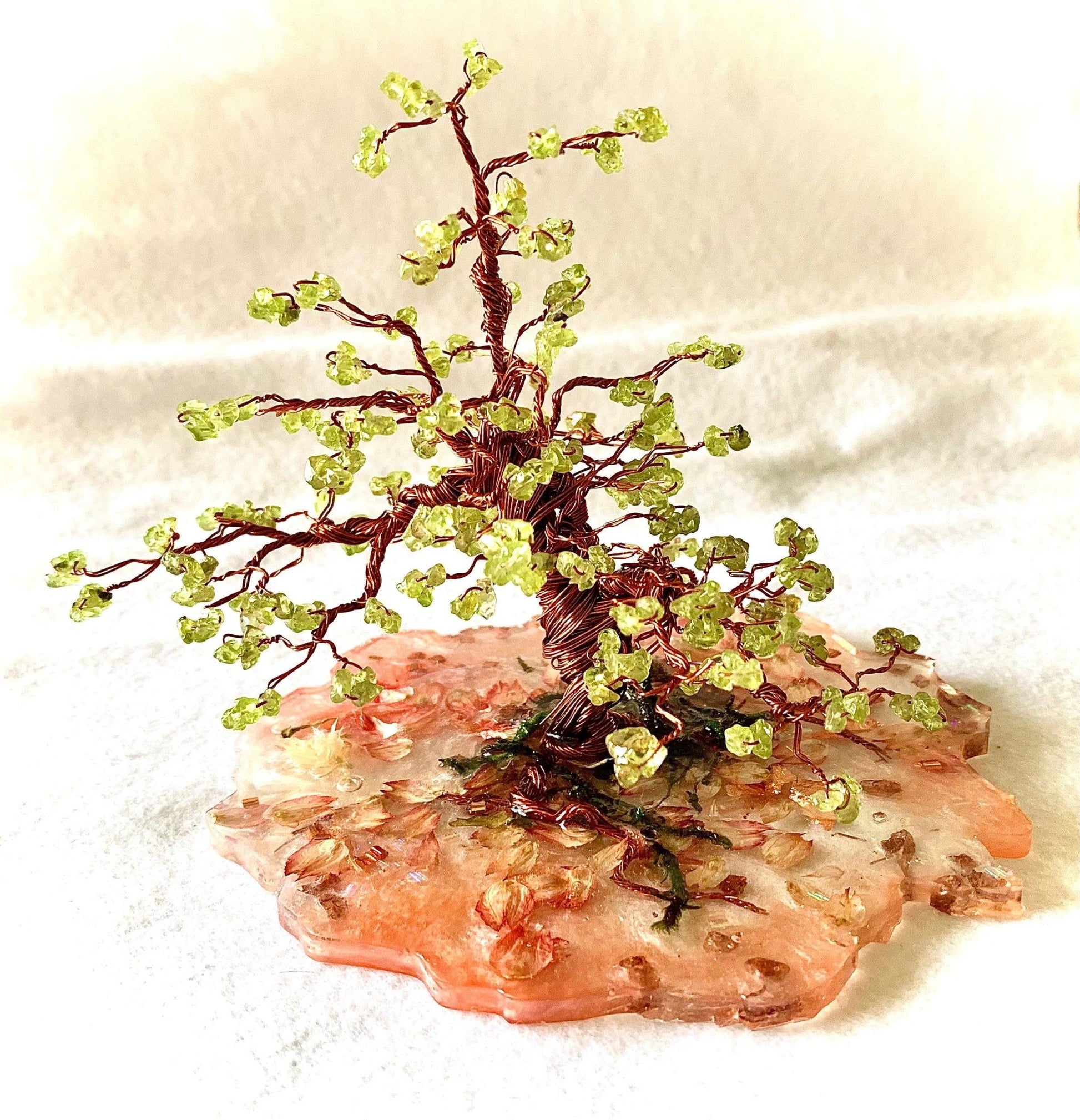 🔴SOLD🔴 Handmade Genuine Peridot Mini Chip Crystal Tree - Born Mystics