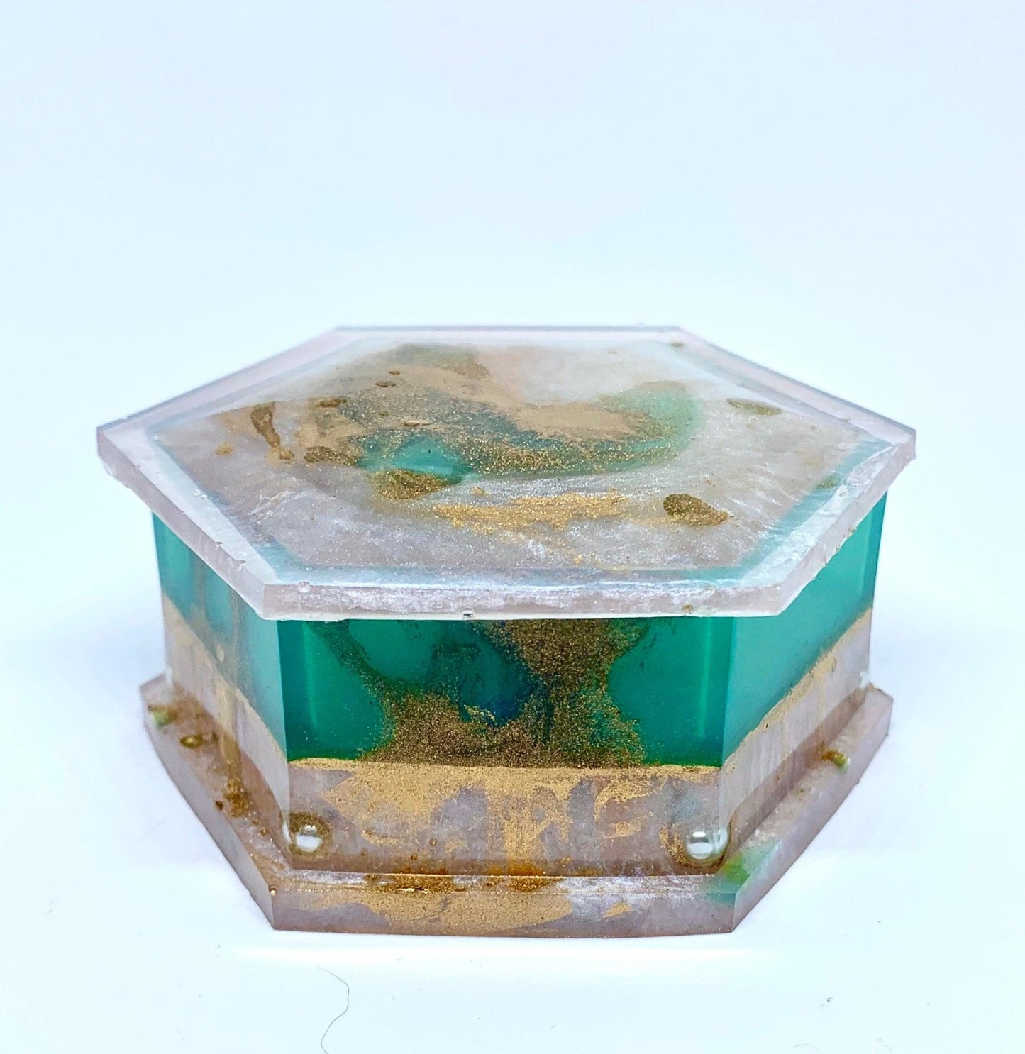 🔴Sold🔴 “Isabelle” Handmade Resin & Pearl Jewelry Box - Born Mystics