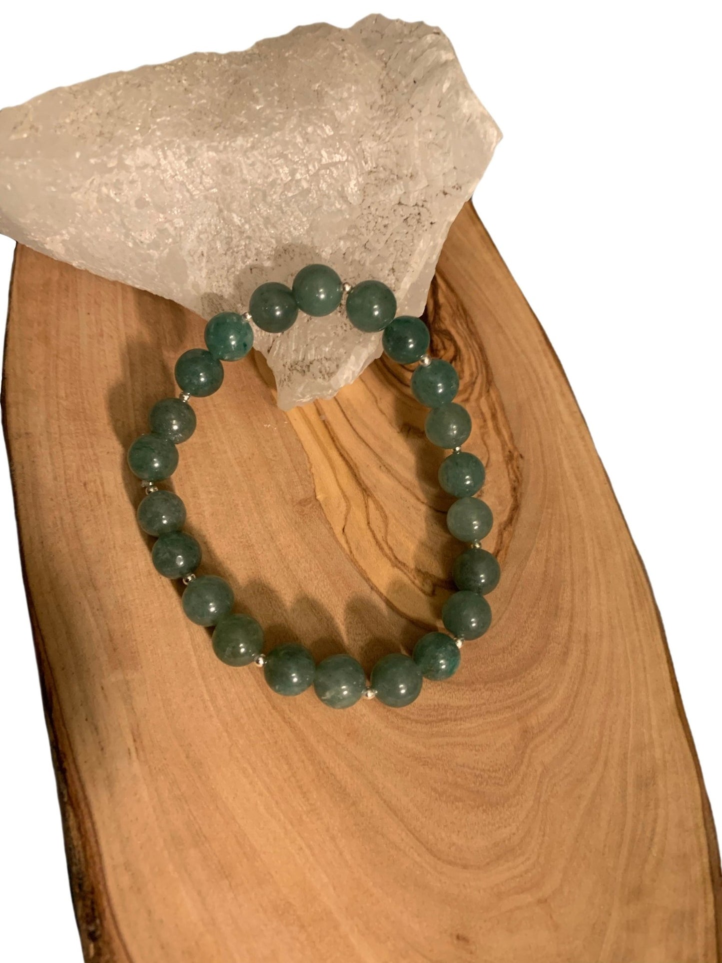 🔴SOLD🔴 Jade Handmade Authentic Dark Green Jade Expandable bracelet - Born Mystics