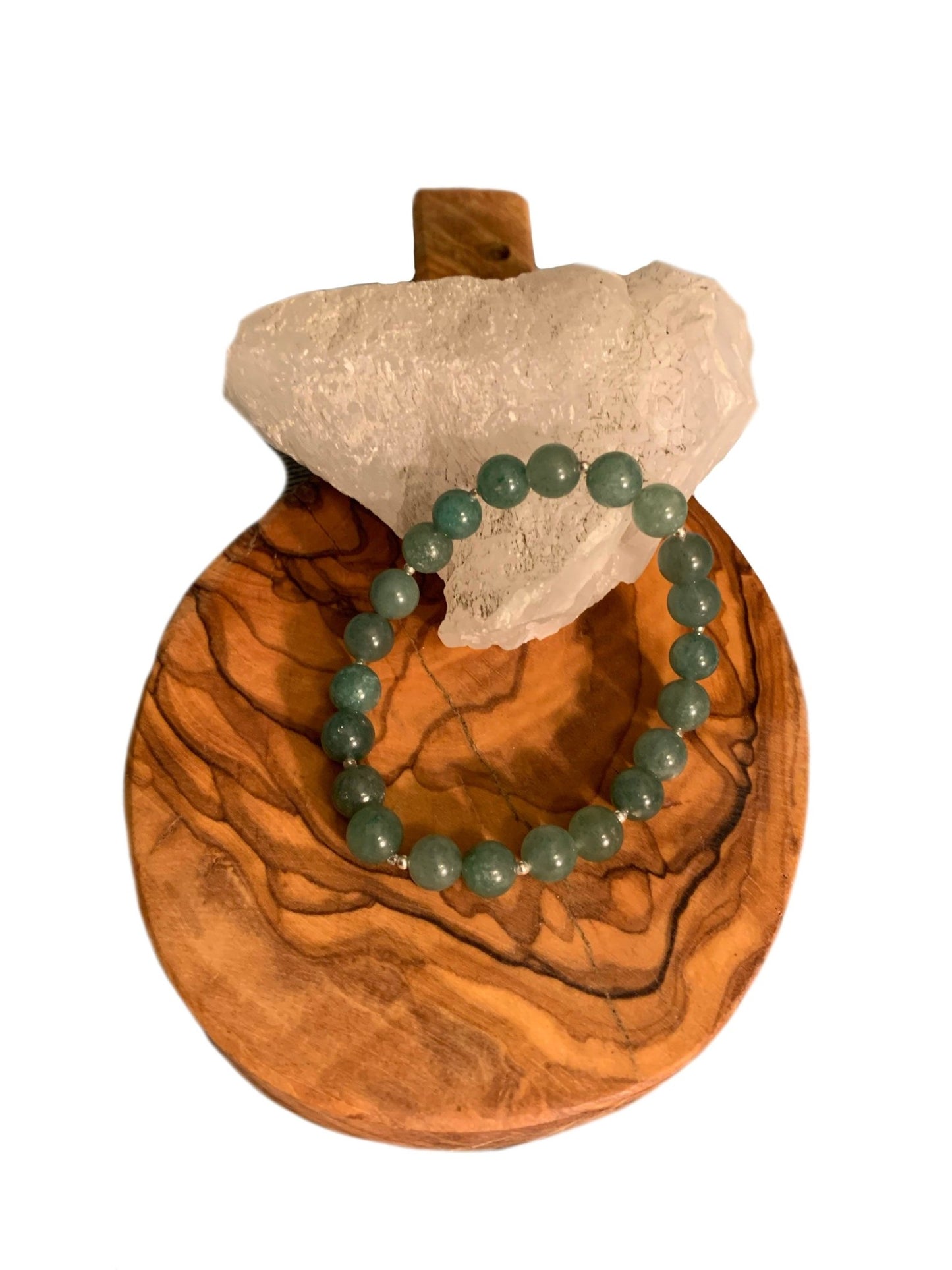 🔴SOLD🔴 Jade Handmade Authentic Dark Green Jade Expandable bracelet - Born Mystics