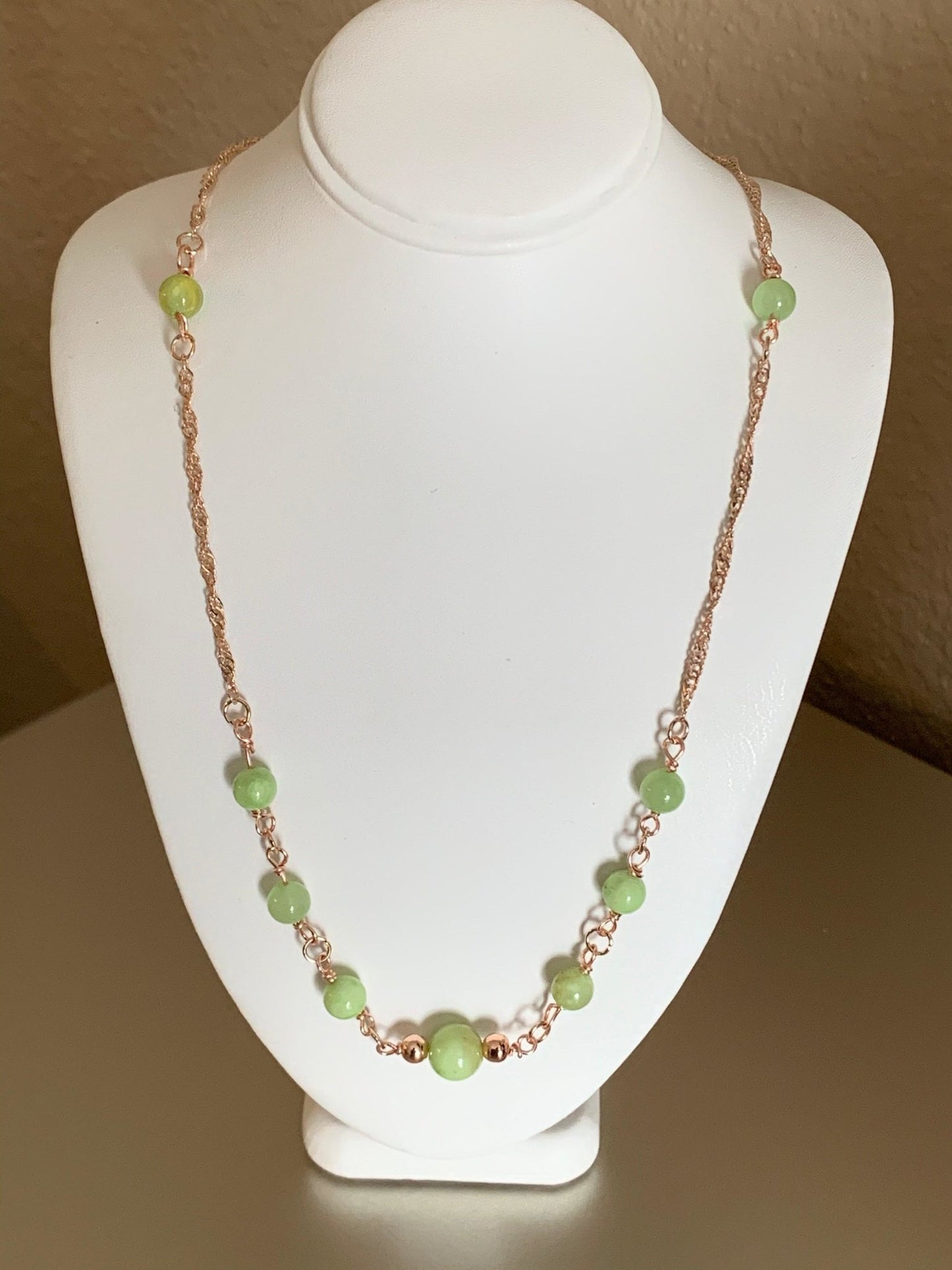 🔴Sold🔴 Jade Moons Handmade Wire Wrapped Rose Gold Necklace - Born Mystics
