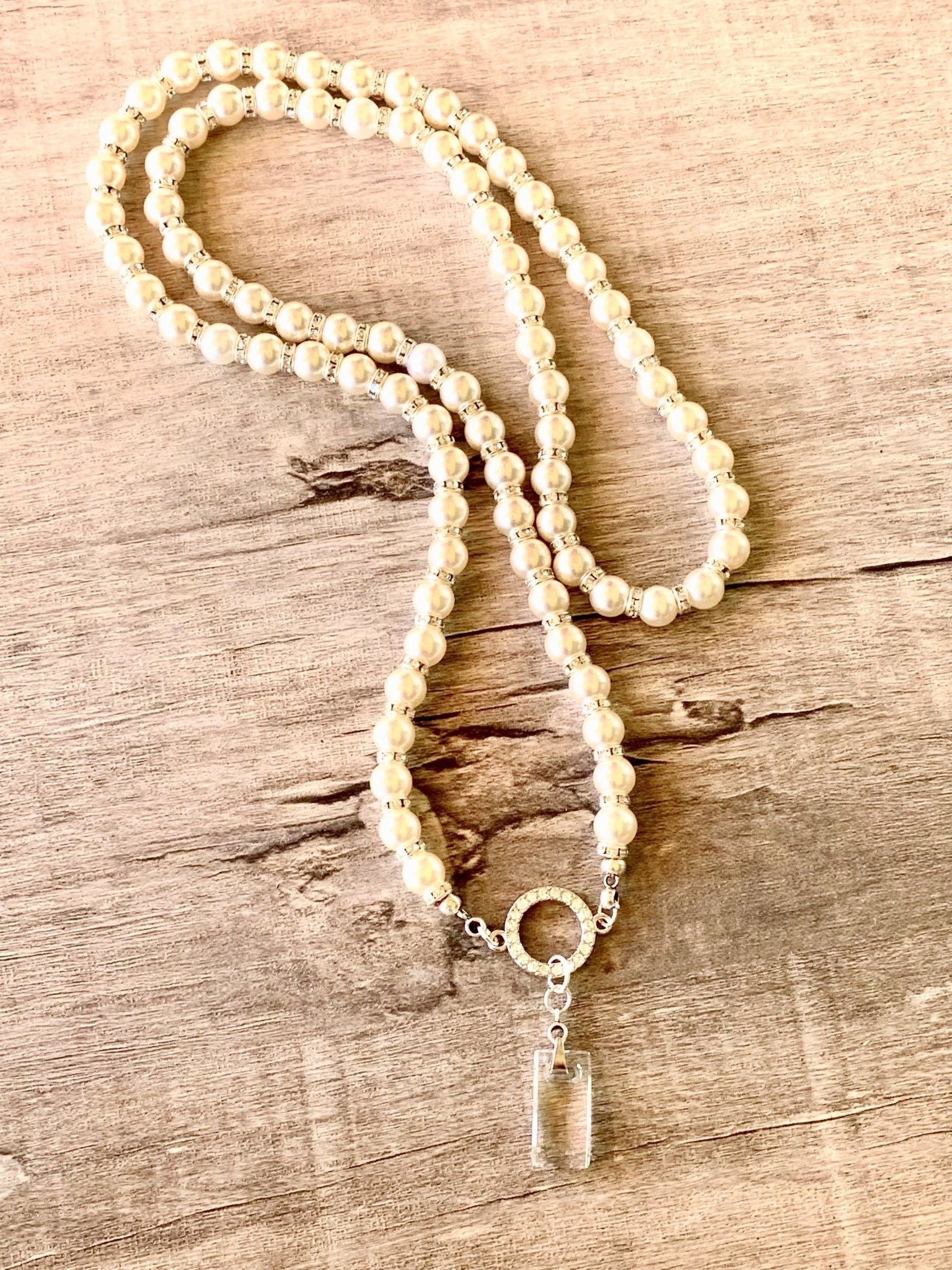 🔴SOLD🔴 Laura Handmade Faux Pearl 31" Necklace with Swarovski Elements Crystal Pendant - Born Mystics