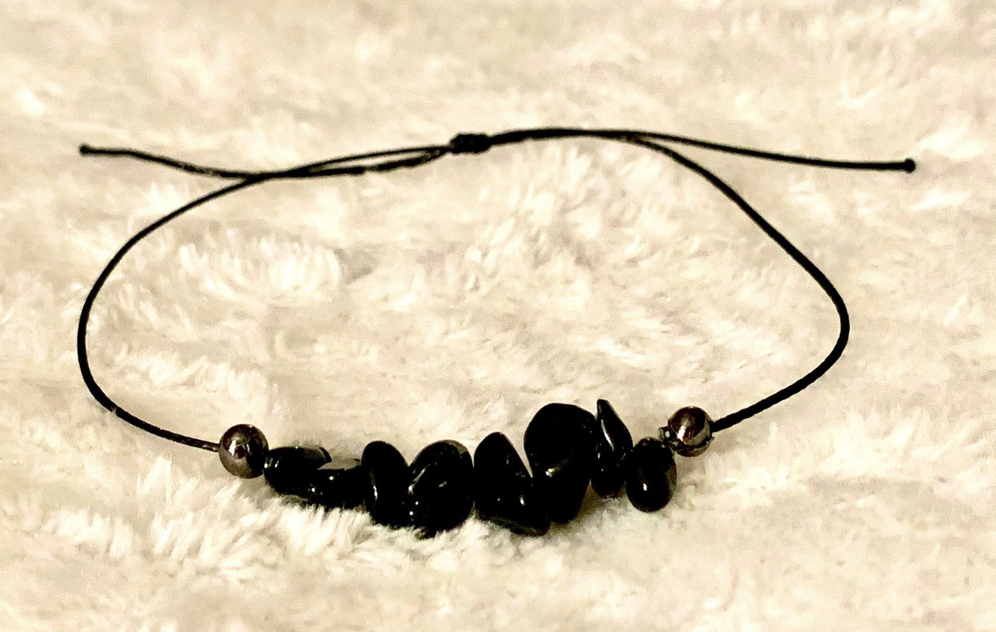 🔴SOLD🔴 Rushmi Dainty Handmade Black Tourmaline Corded Bracelet - Born Mystics
